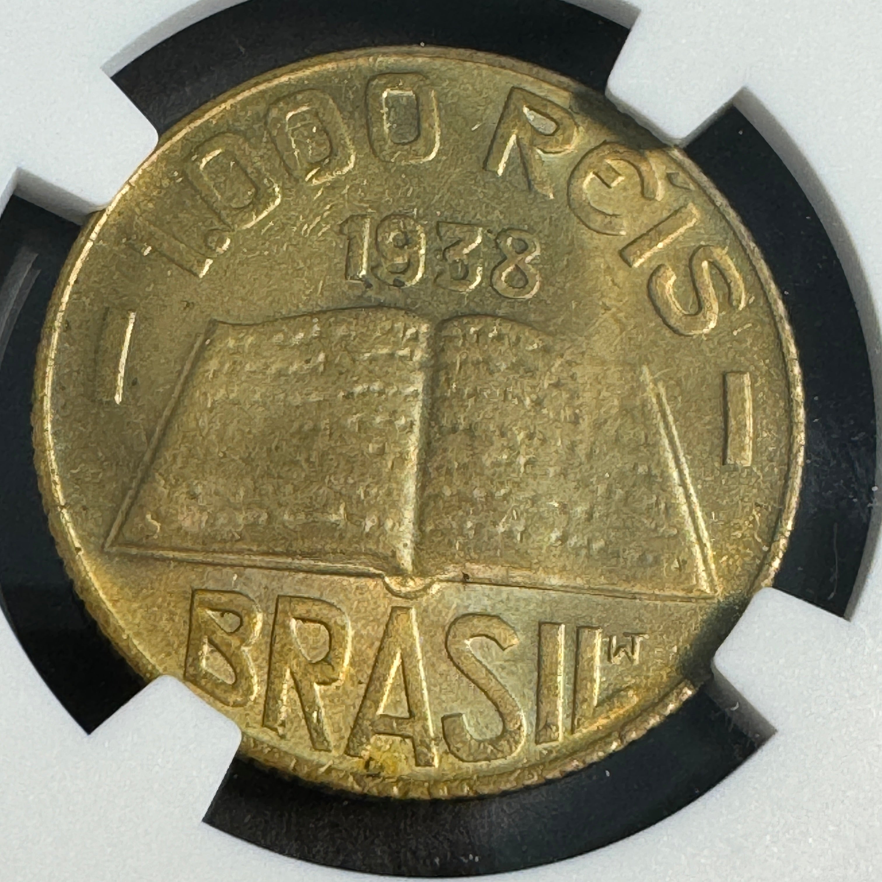 1938 Brazil 1000 Reis, Jose de Anchieta & Bible, NGC MS-64 🇧🇷