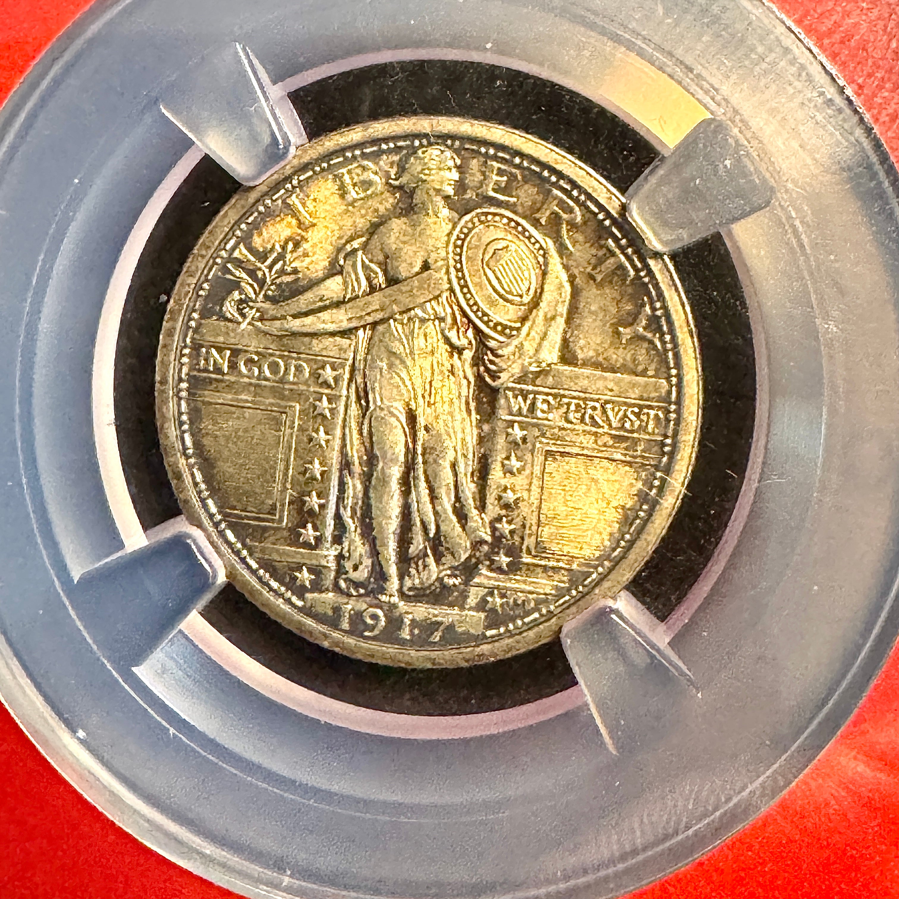 1917 Type 1 Standing Liberty 25c, Vault Box NGC MS-66 FH Full Head