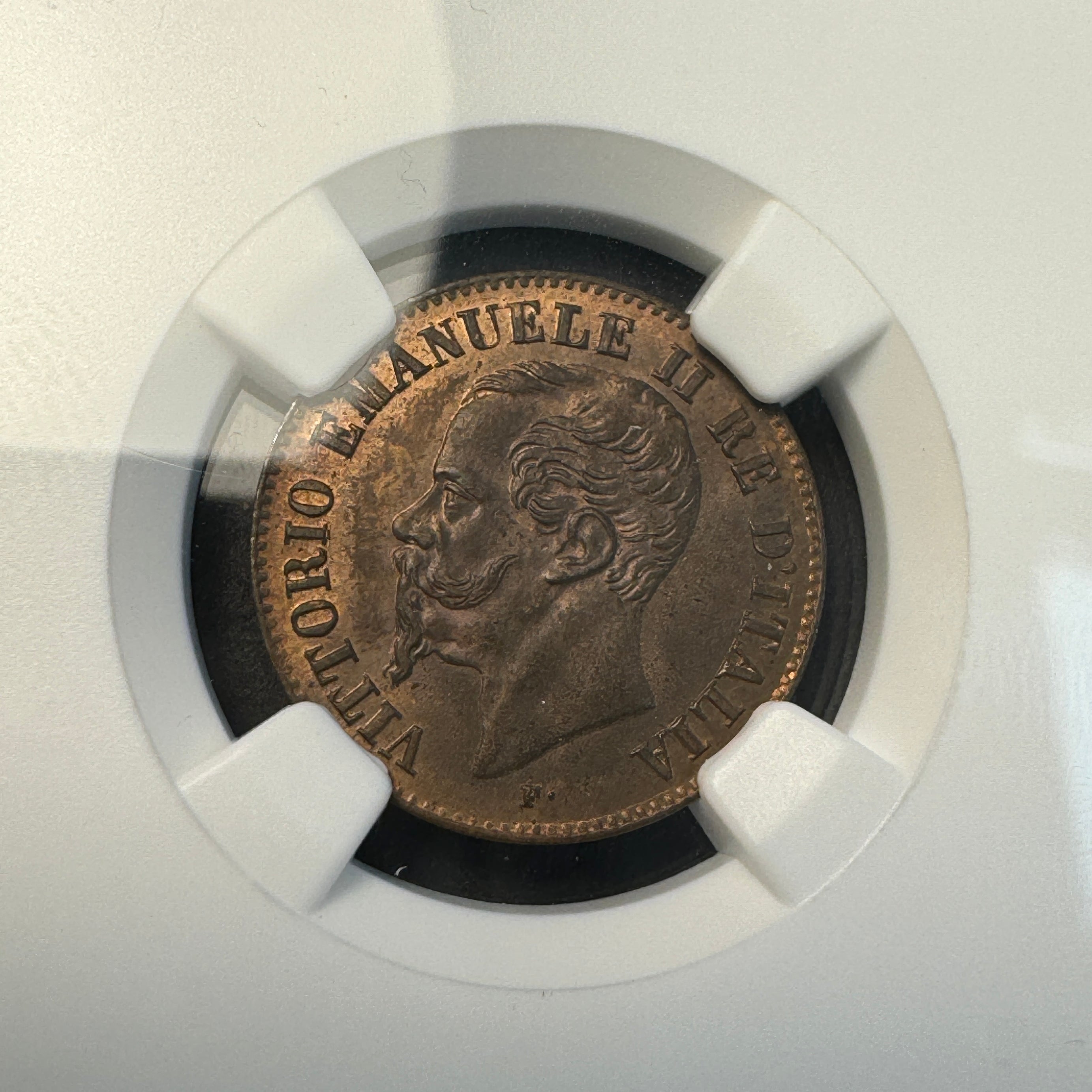 1861-M Italy 2 Centesismi, NGC MS-65 BN ** Top Pop 2/0 🏆🇮🇹