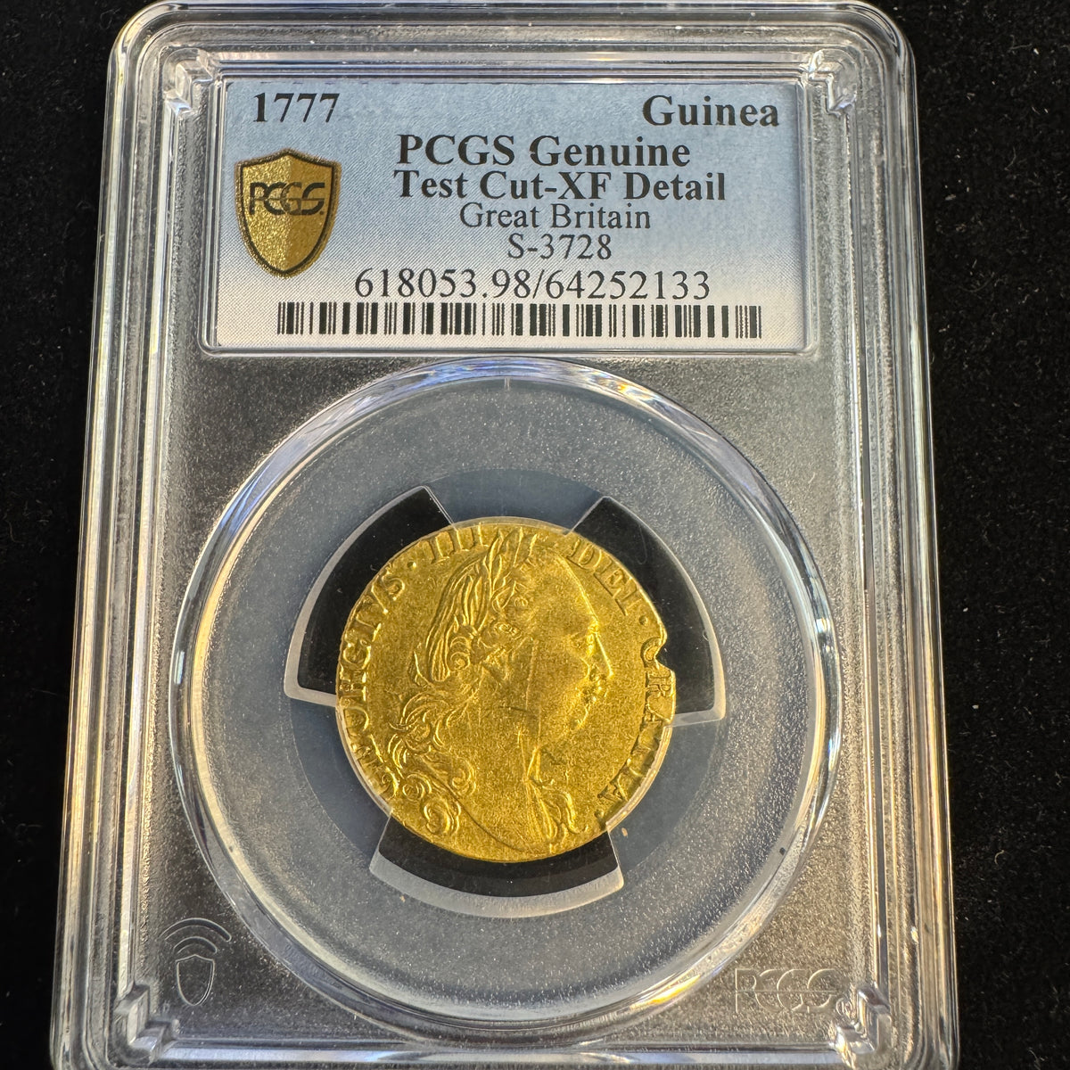1777 Great Britain Gold Guinea, George III - American Revolution Era - PCGS XF Detail 🇬🇧