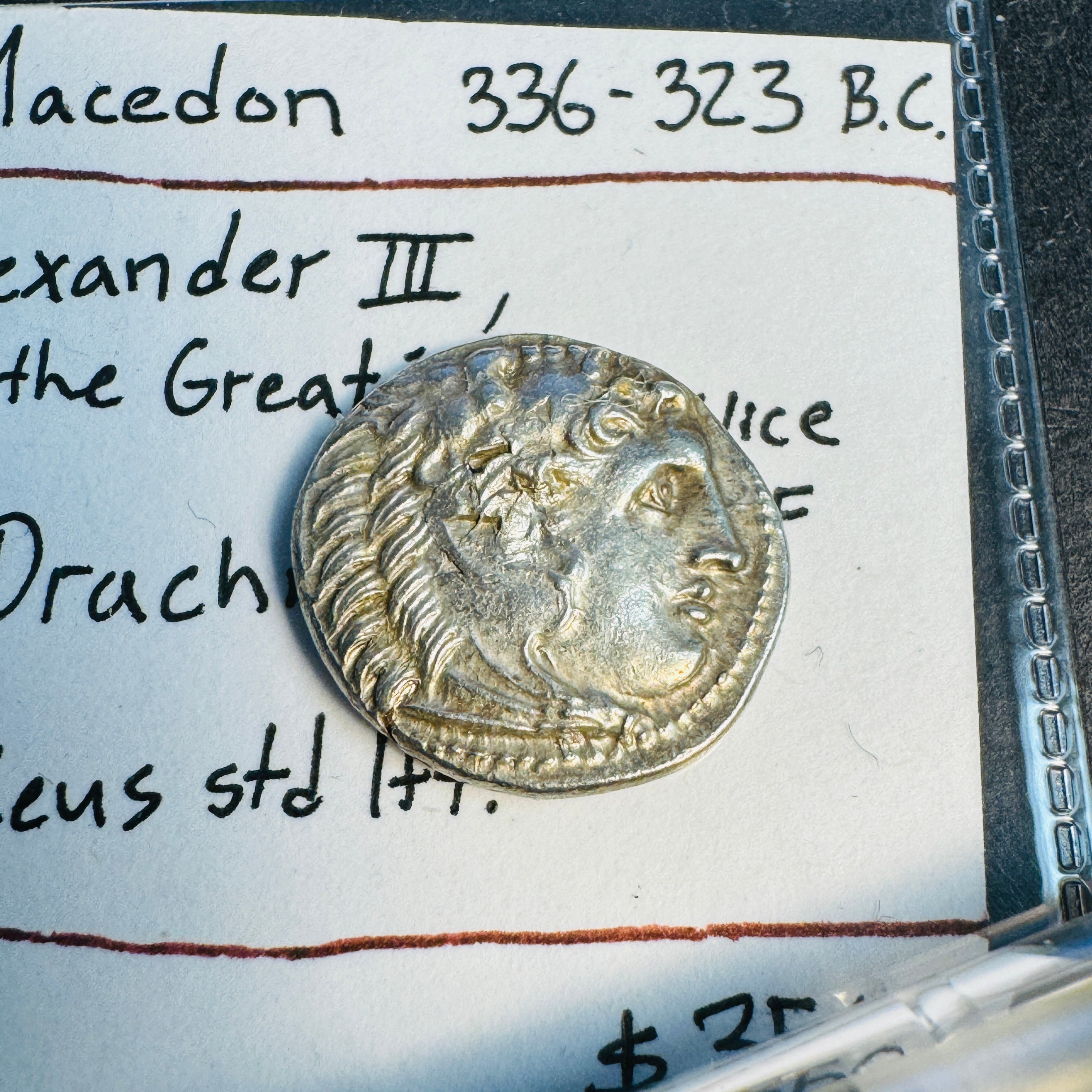 (336-323 BC) Alexander the Great of Macedon Silver Drachm, Rv: Zeus Seated, Nice XF