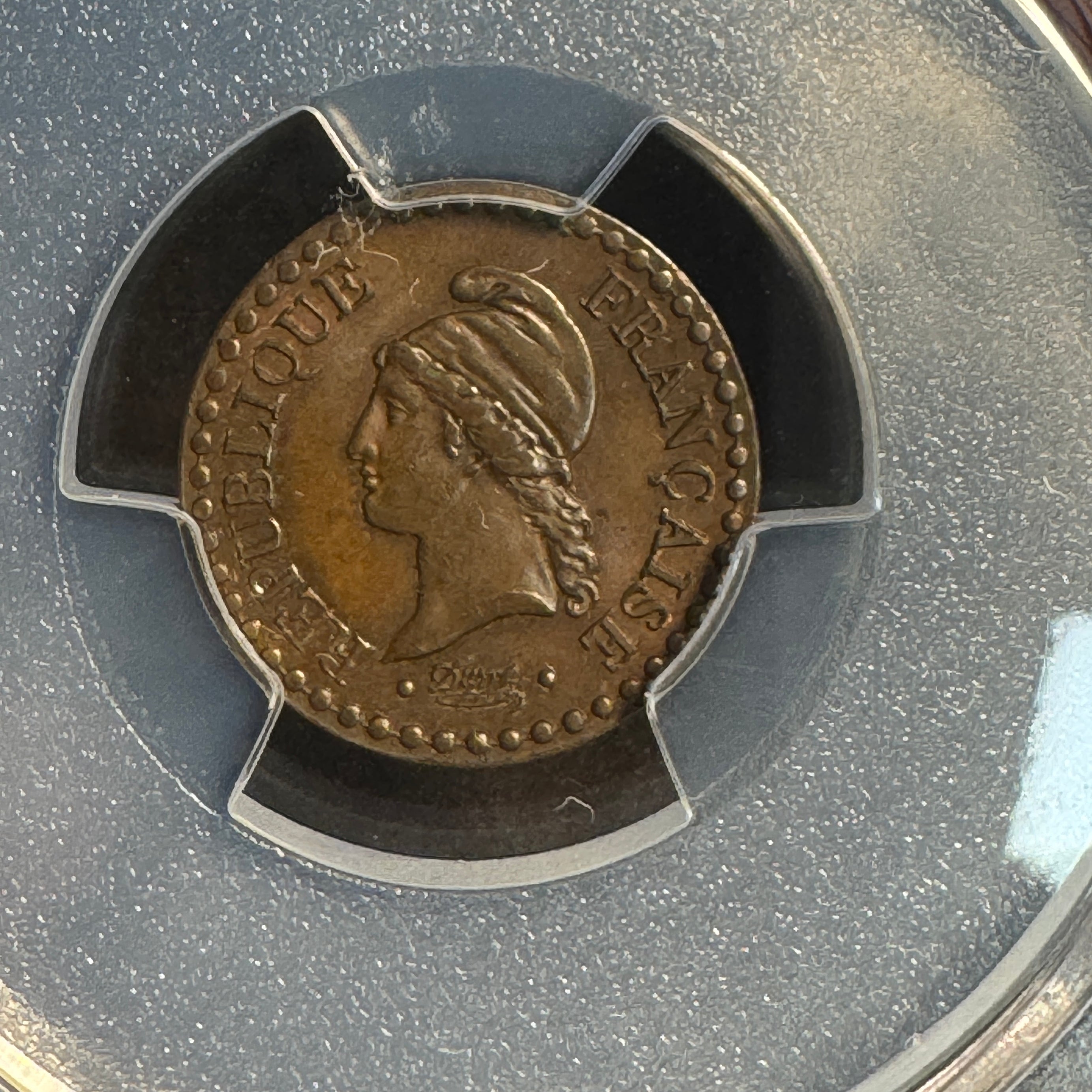 1849-A France Republic 1 Centime, PCGS MS-62 BN 🇫🇷