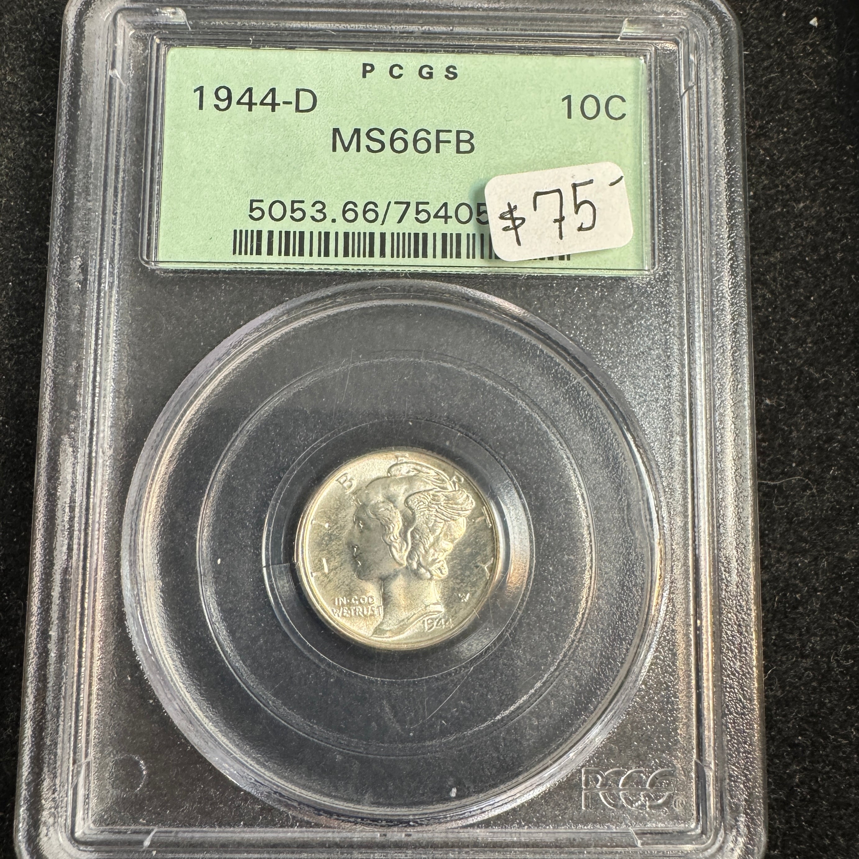 1944-D Mercury Dime, PCGS MS66 FB