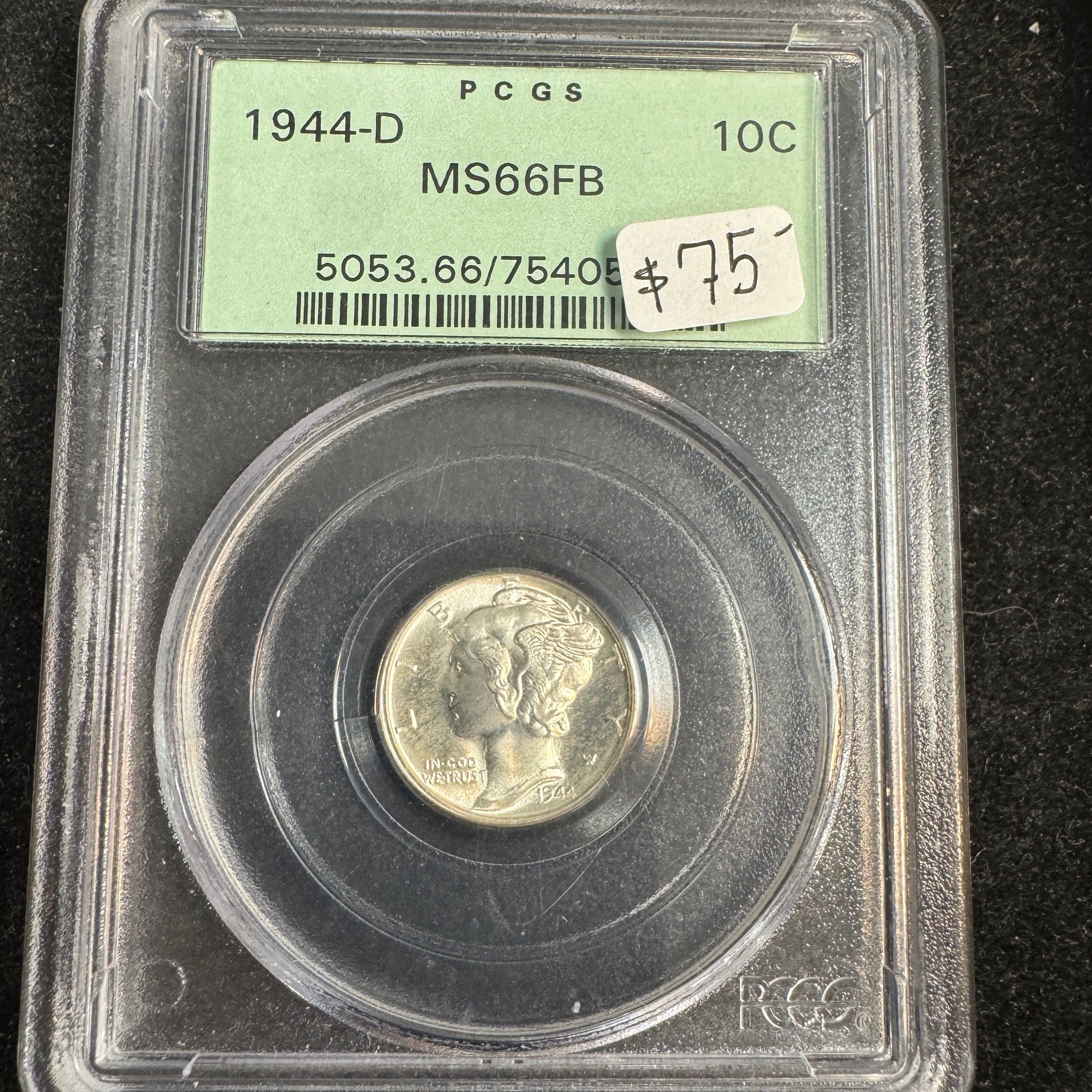 1944-D Mercury Dime, PCGS MS66 FB
