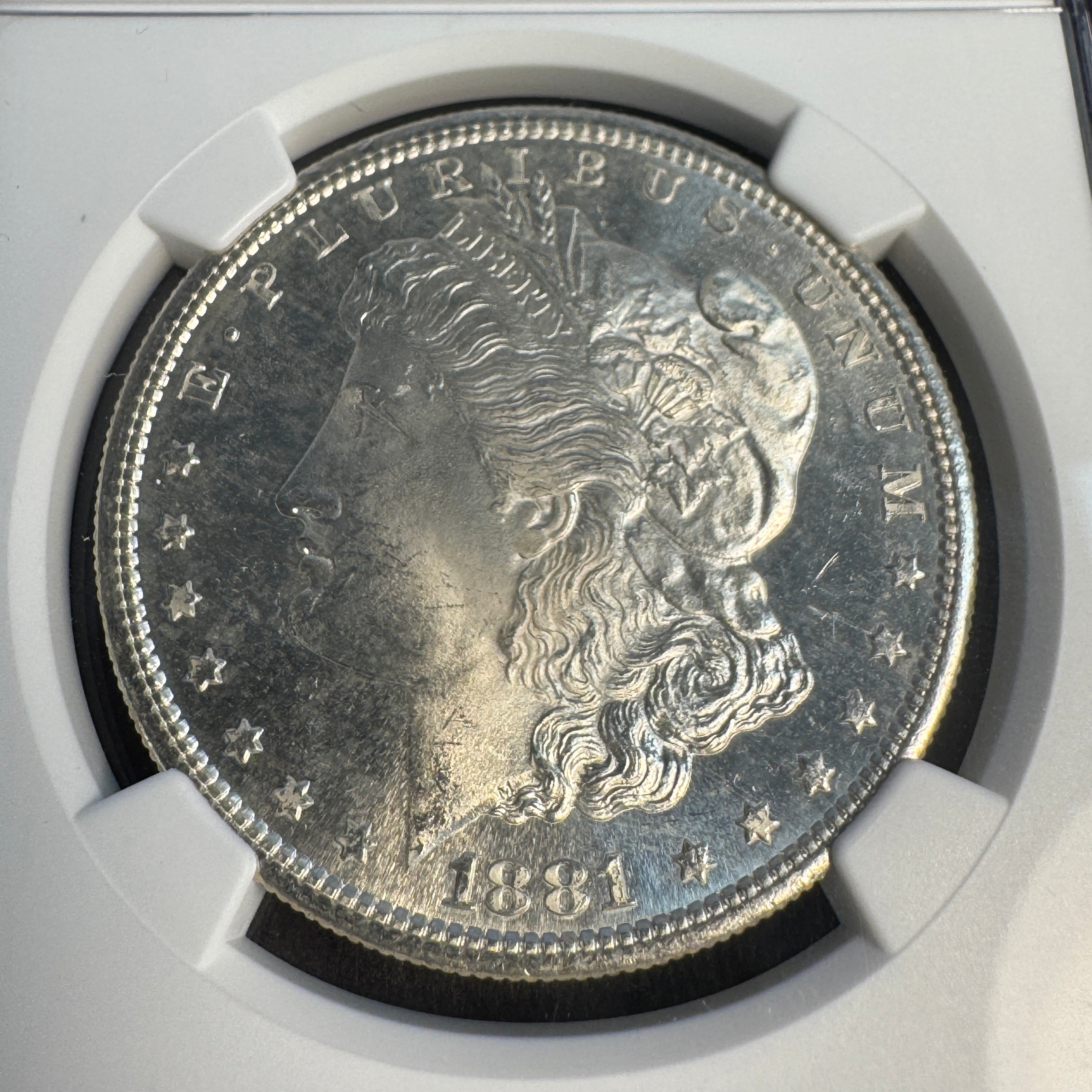 1881-S Morgan Silver Dollar, NGC MS-66 with Green CAC 🟢