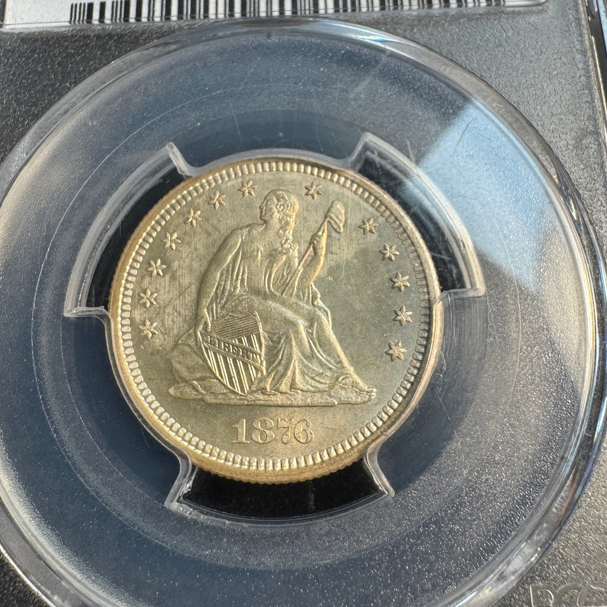 1876-S Seated Liberty Quarter 25c, PCGS MS-64