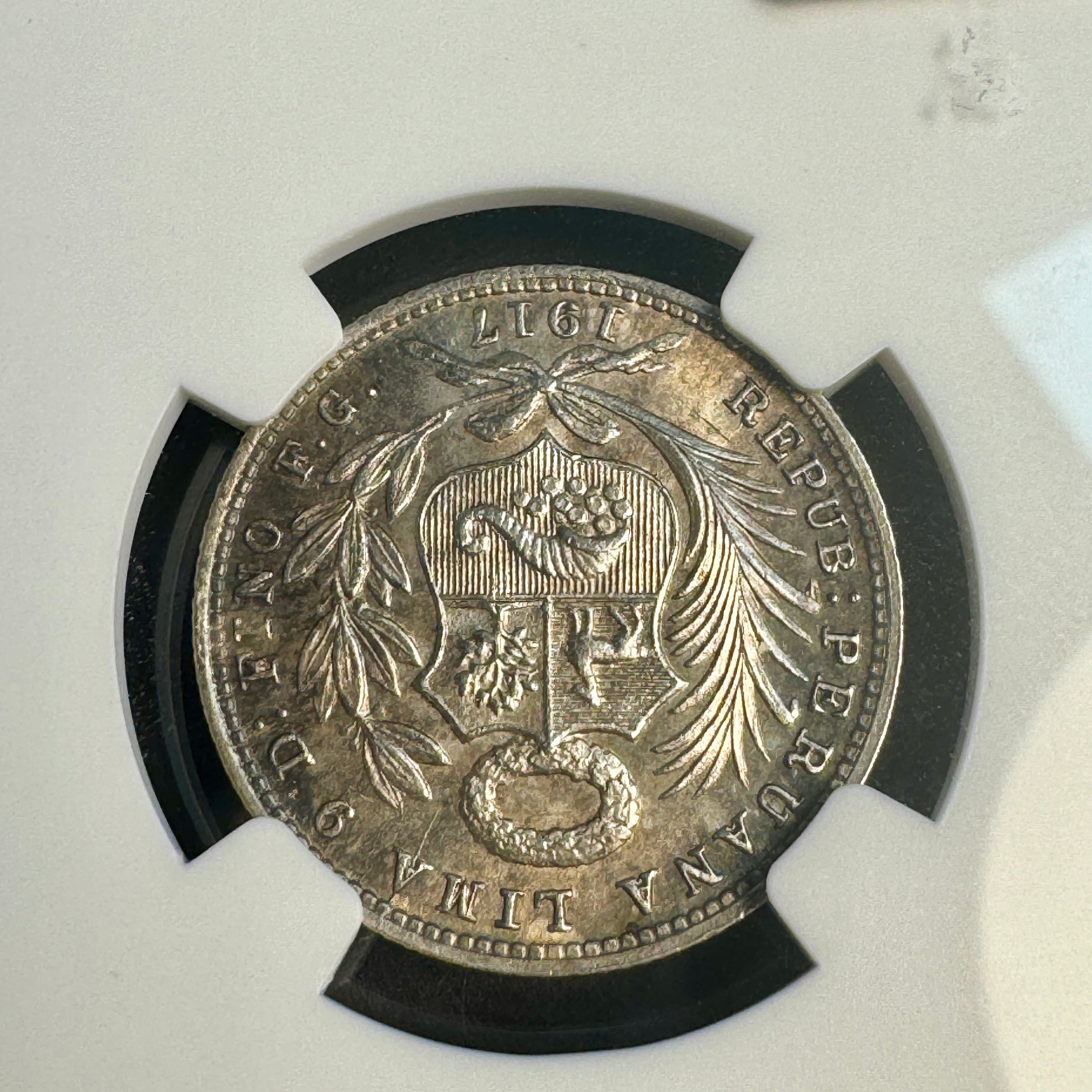 1917 FG-R Peru AR 1/5 Sol, Seated Liberty, NGC MS-64 🇵🇪