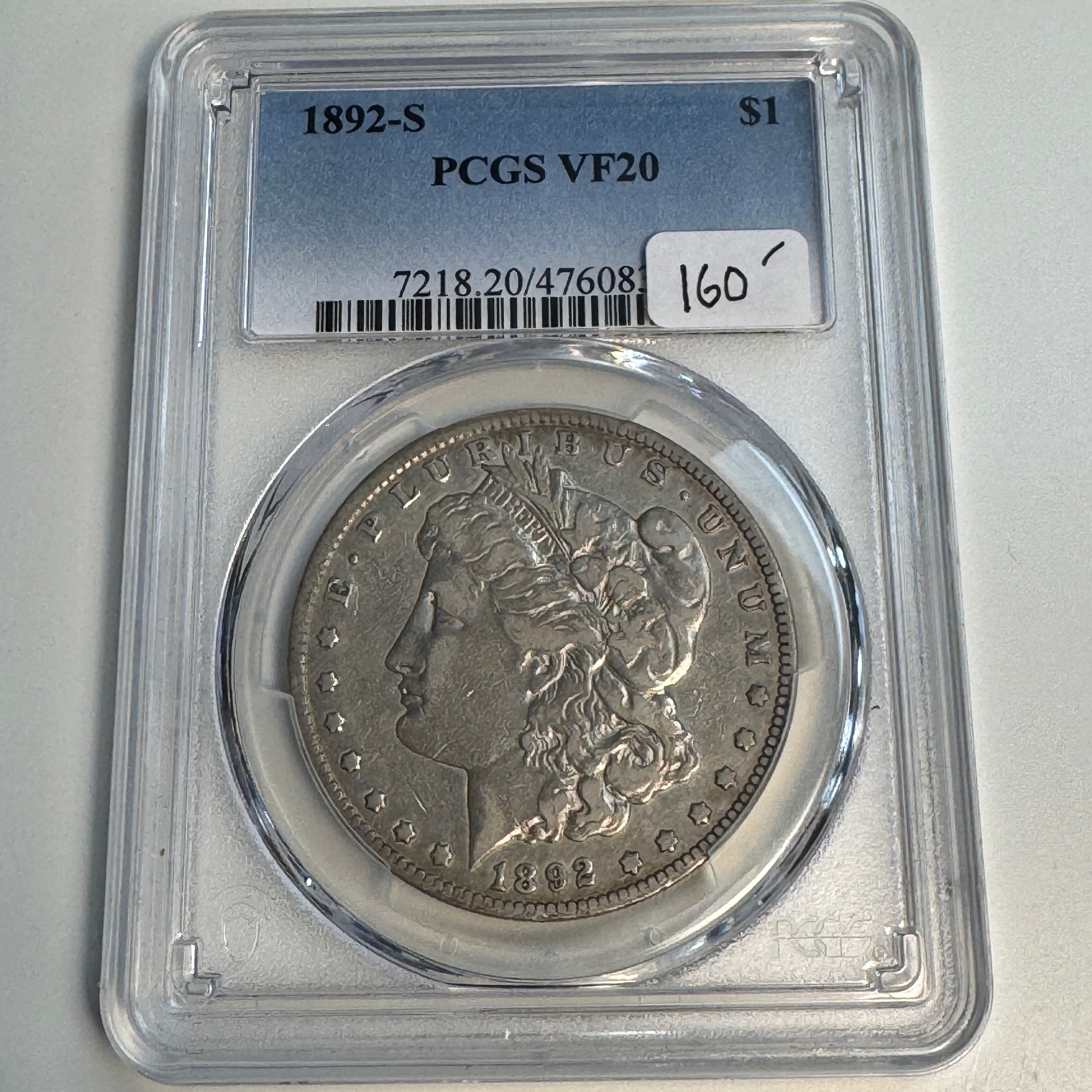 1892-S Morgan Silver Dollar, PCGS VF-20