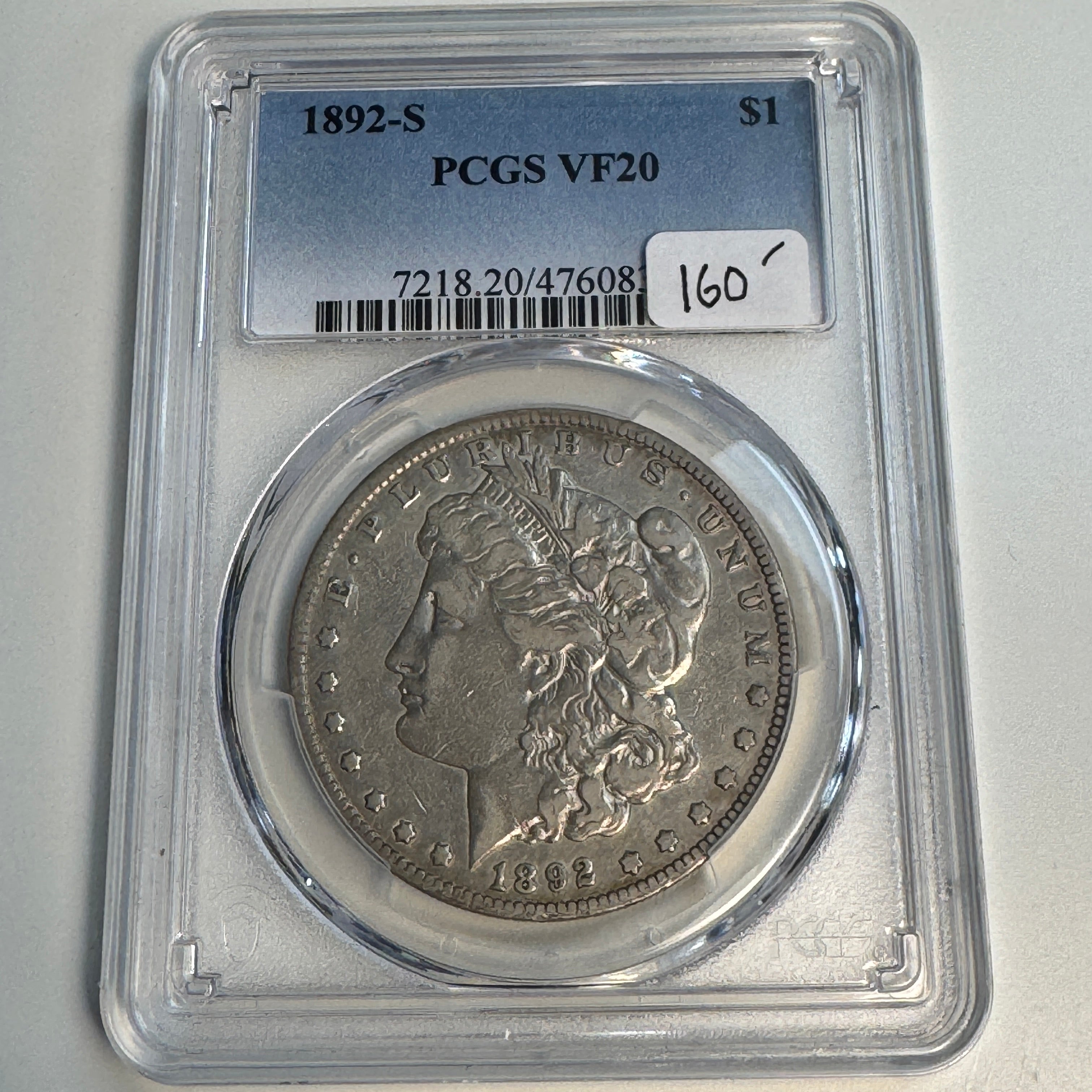 1892-S Morgan Silver Dollar, PCGS VF-20