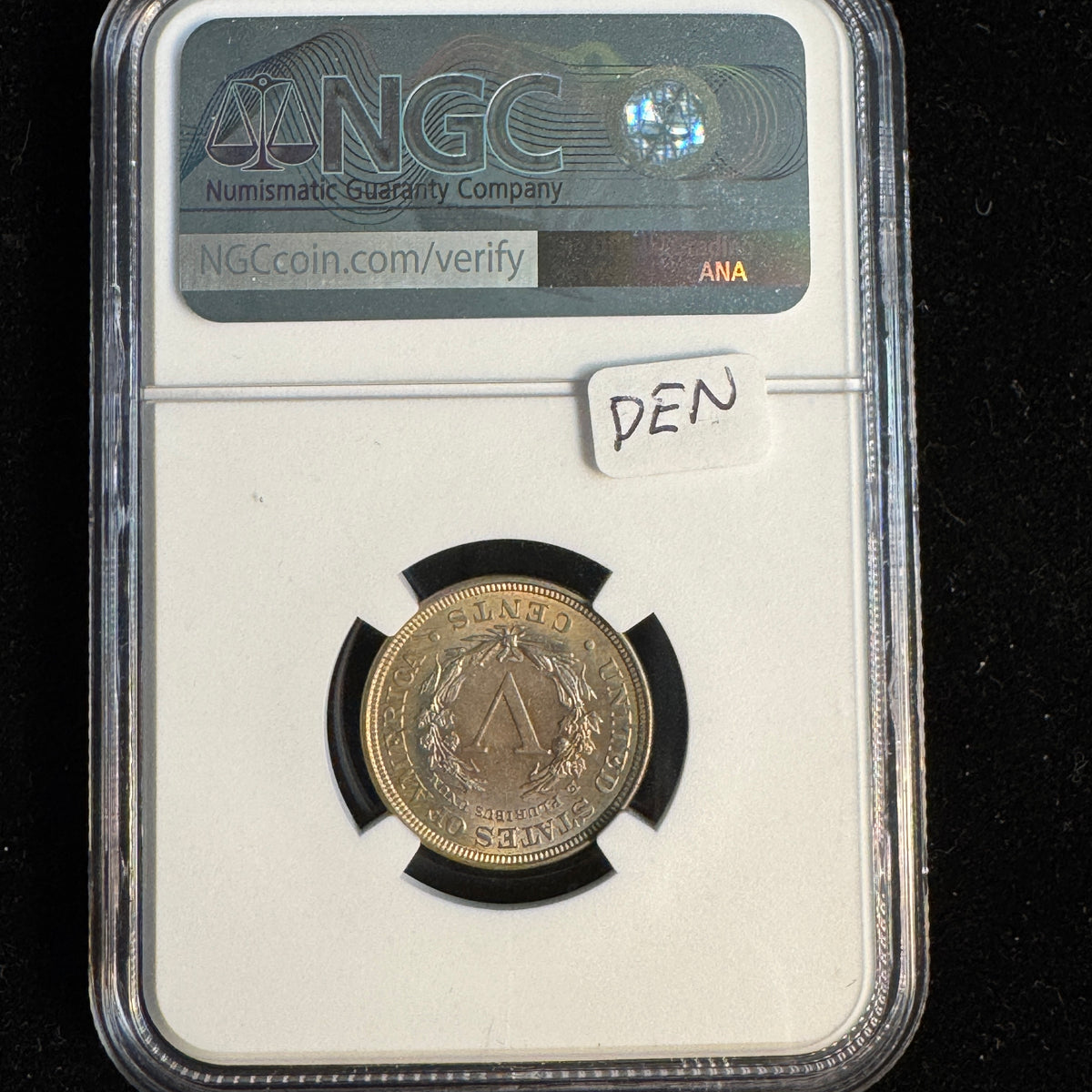 1896 Liberty “V” Nickel 5c, NGC MS-62 , nice colors
