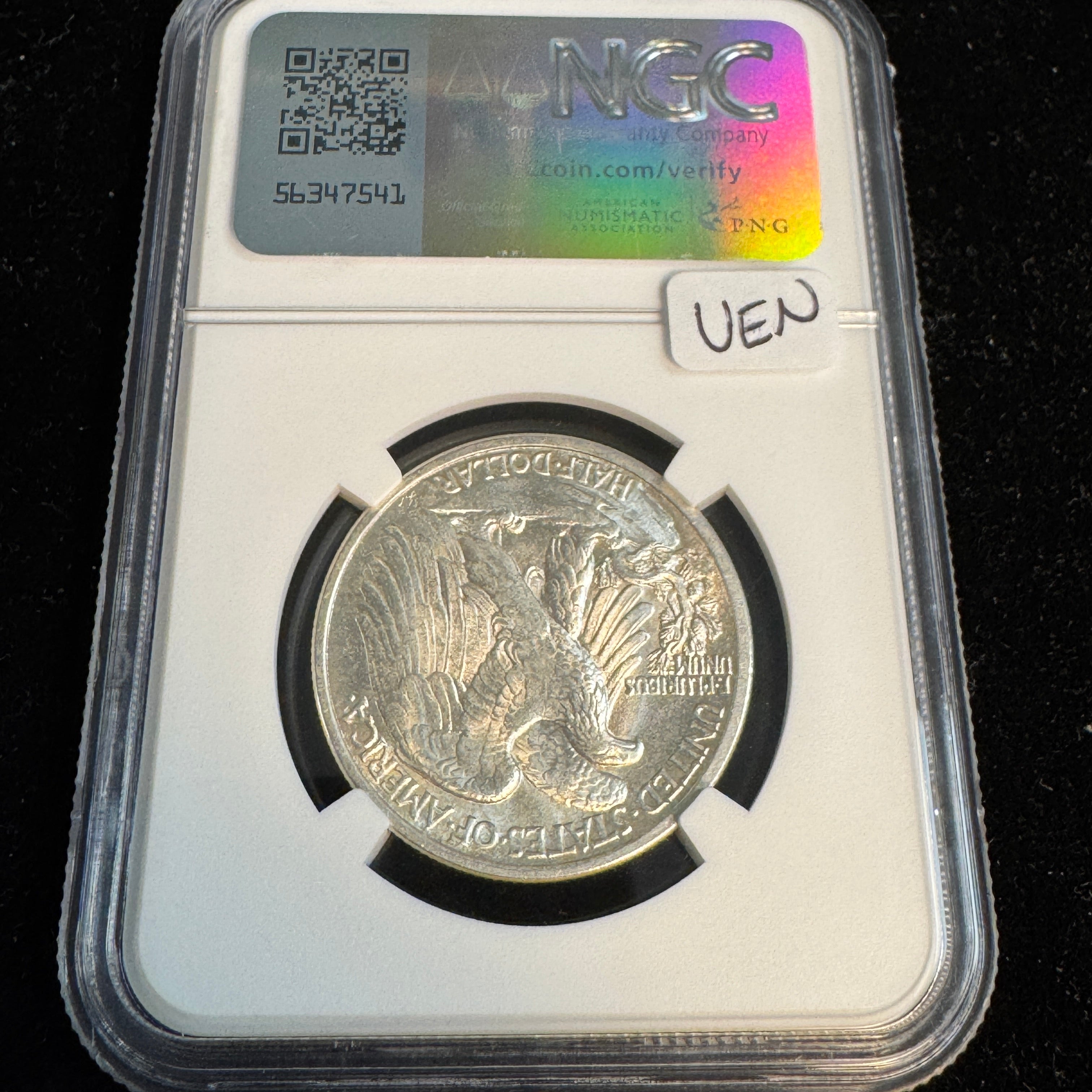 1916-D Walking Liberty Half Dollar, NGC MS-63