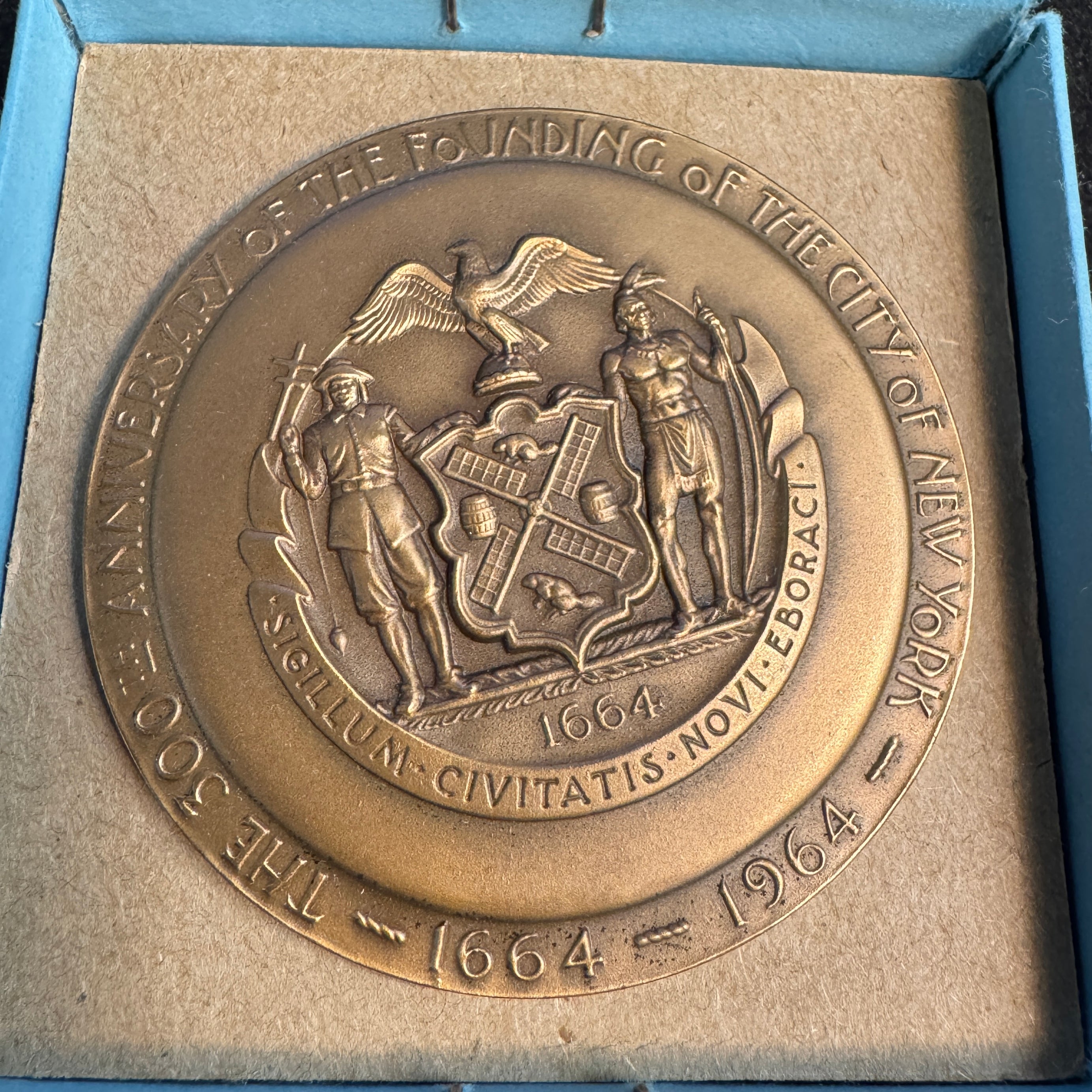 1964-1965 New York World’s Fair Official Medal, Medallic Art Co, Bronze 64mm, original box