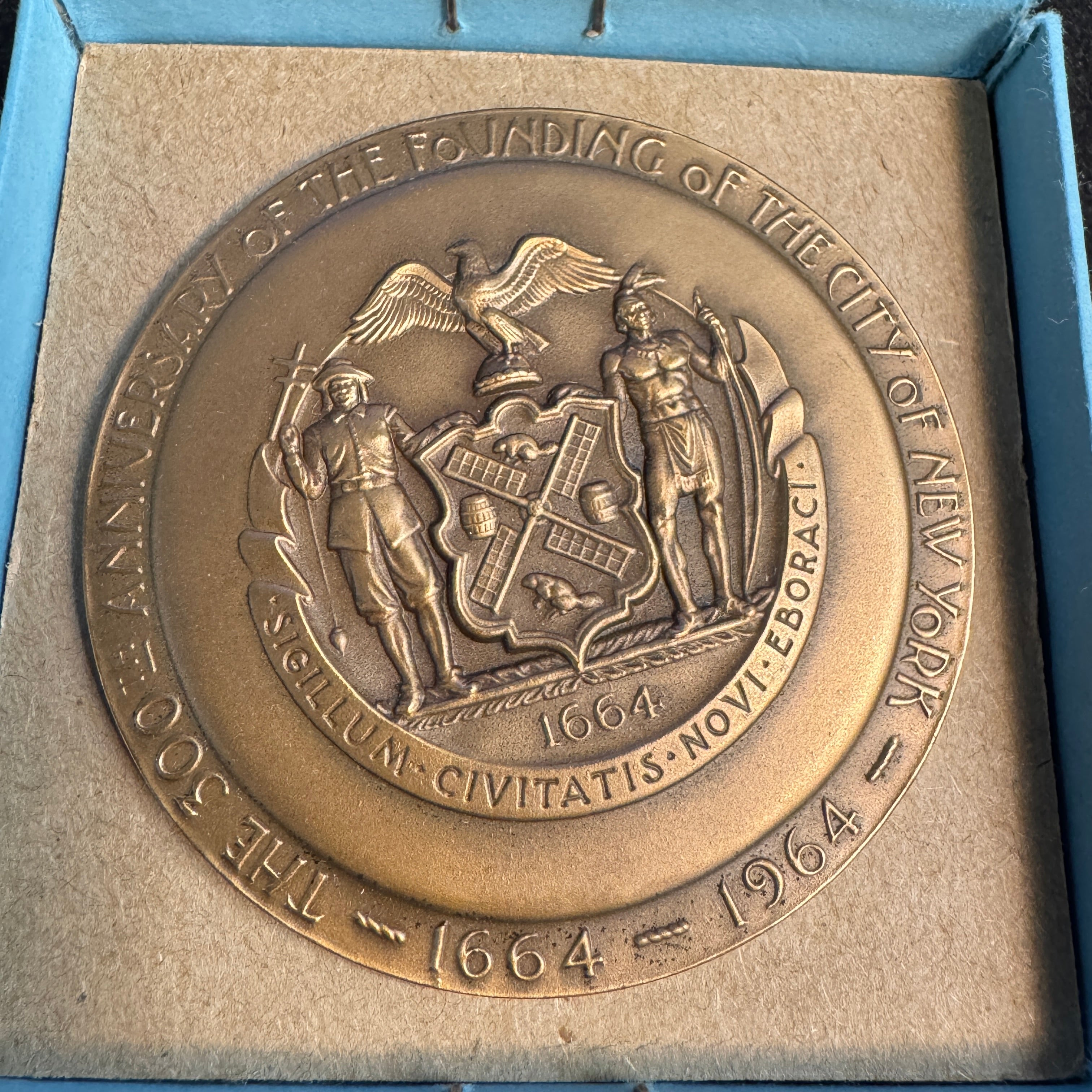 1964-1965 New York World’s Fair Official Medal, Medallic Art Co, Bronze 64mm, original box