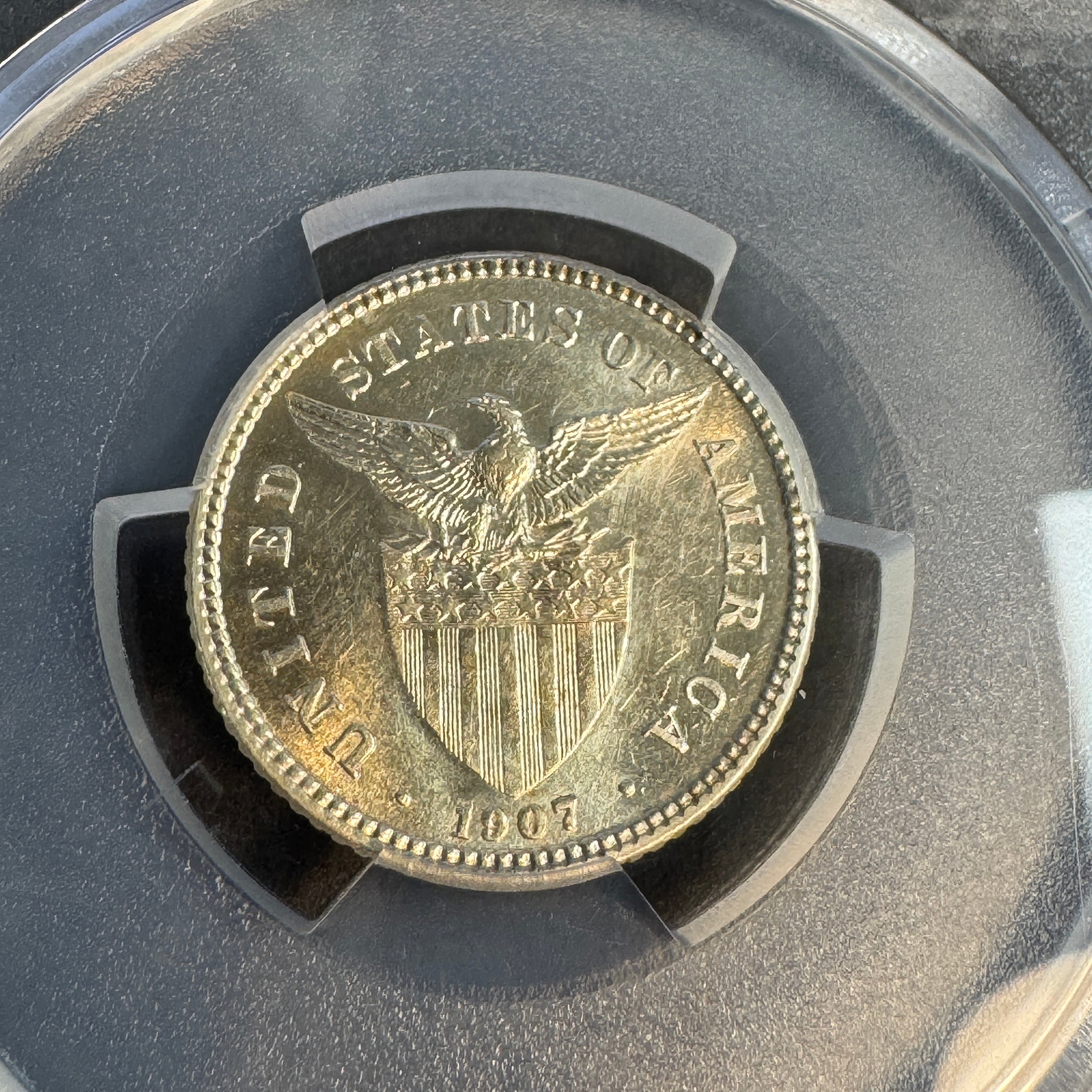 1907-S US Philippines 20 Centavos, PCGS MS-61