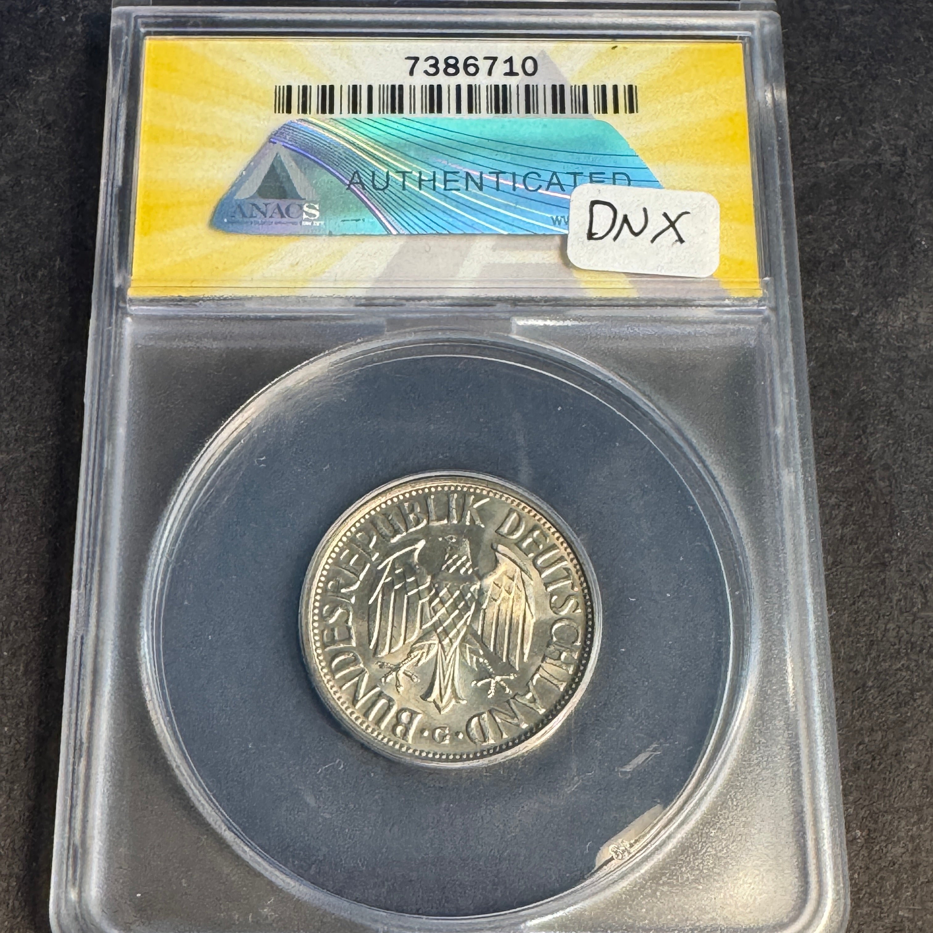 1963-G Germany 1 Mark, ANACS MS-64 🇩🇪 (63 CV = 165)