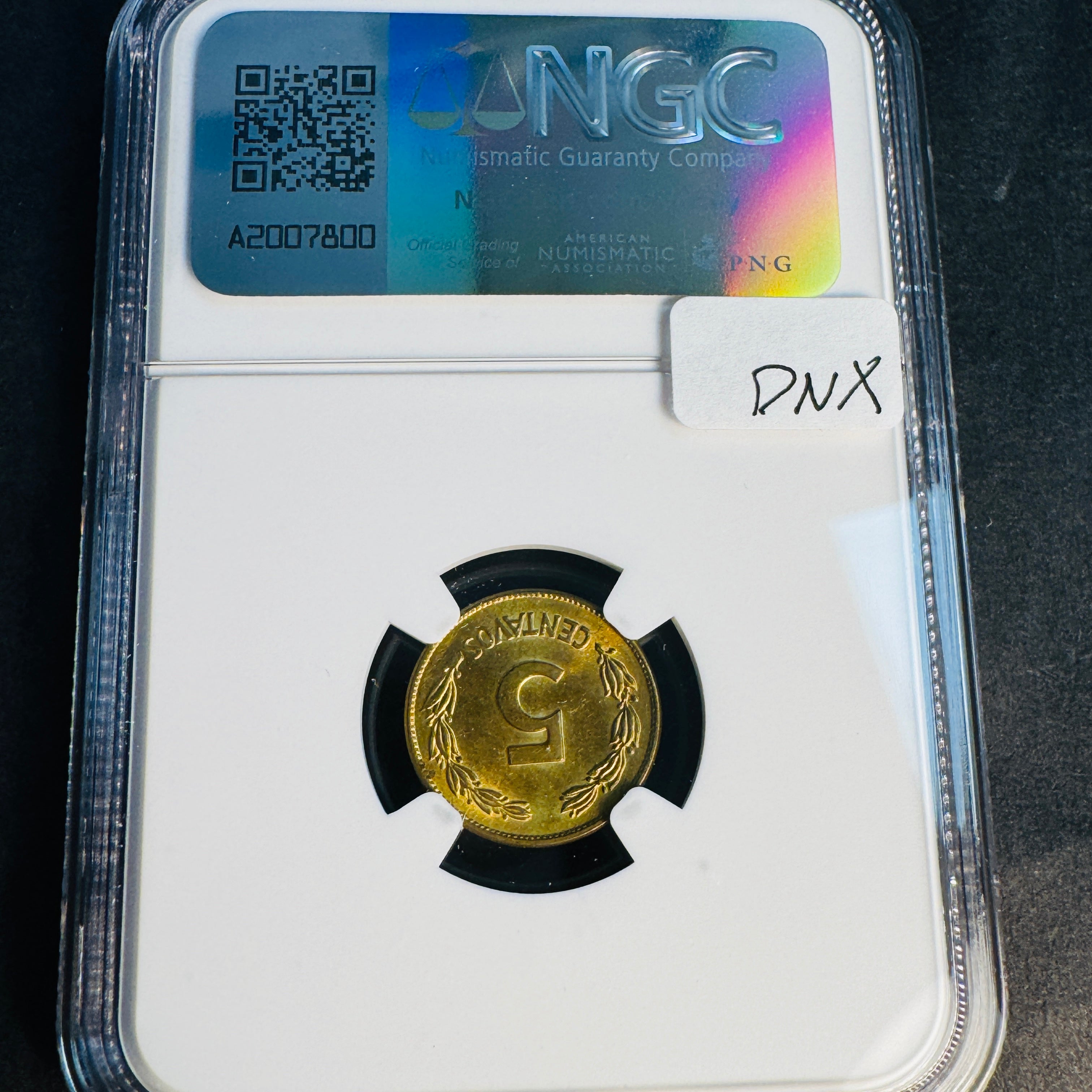 1942 (P, US Mint) Ecuador 5 Centavos, NGC MS-65 🇪🇨