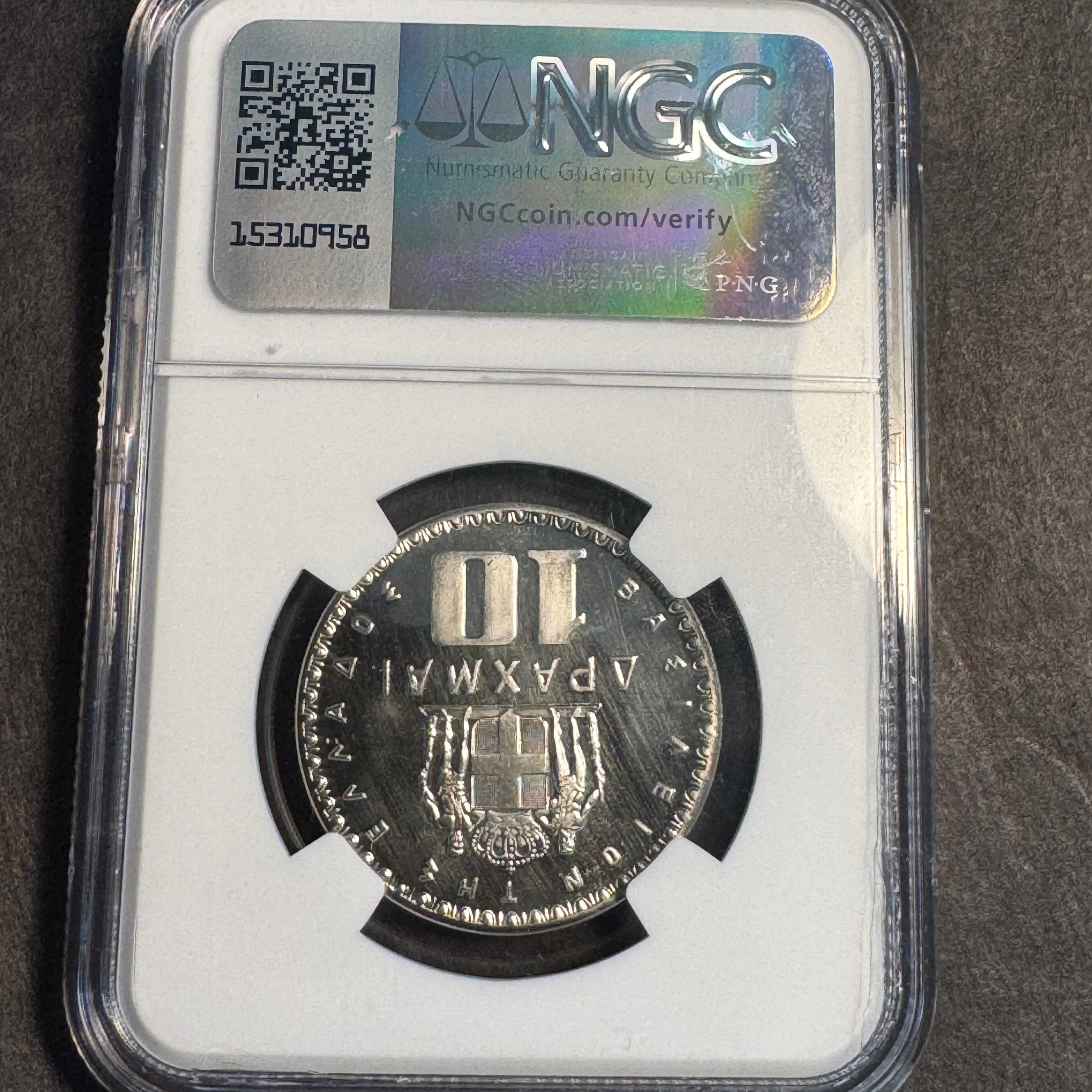 1965 Greece 10 Drachmai Proof, NGC PF-68 Cameo, Top Pop 4/0 🏆 🇬🇷