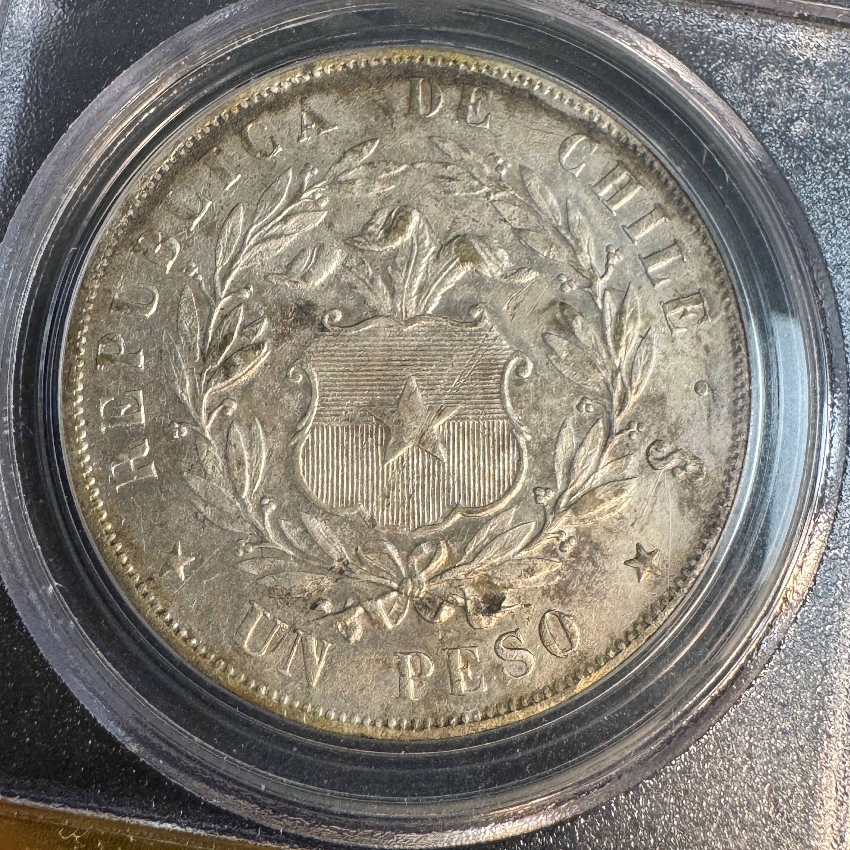 1856/5-So Chile AR 1 Peso, Rare, S.S. CENTRAL AMERICA Shipwreck Treasure - PCGS Certified