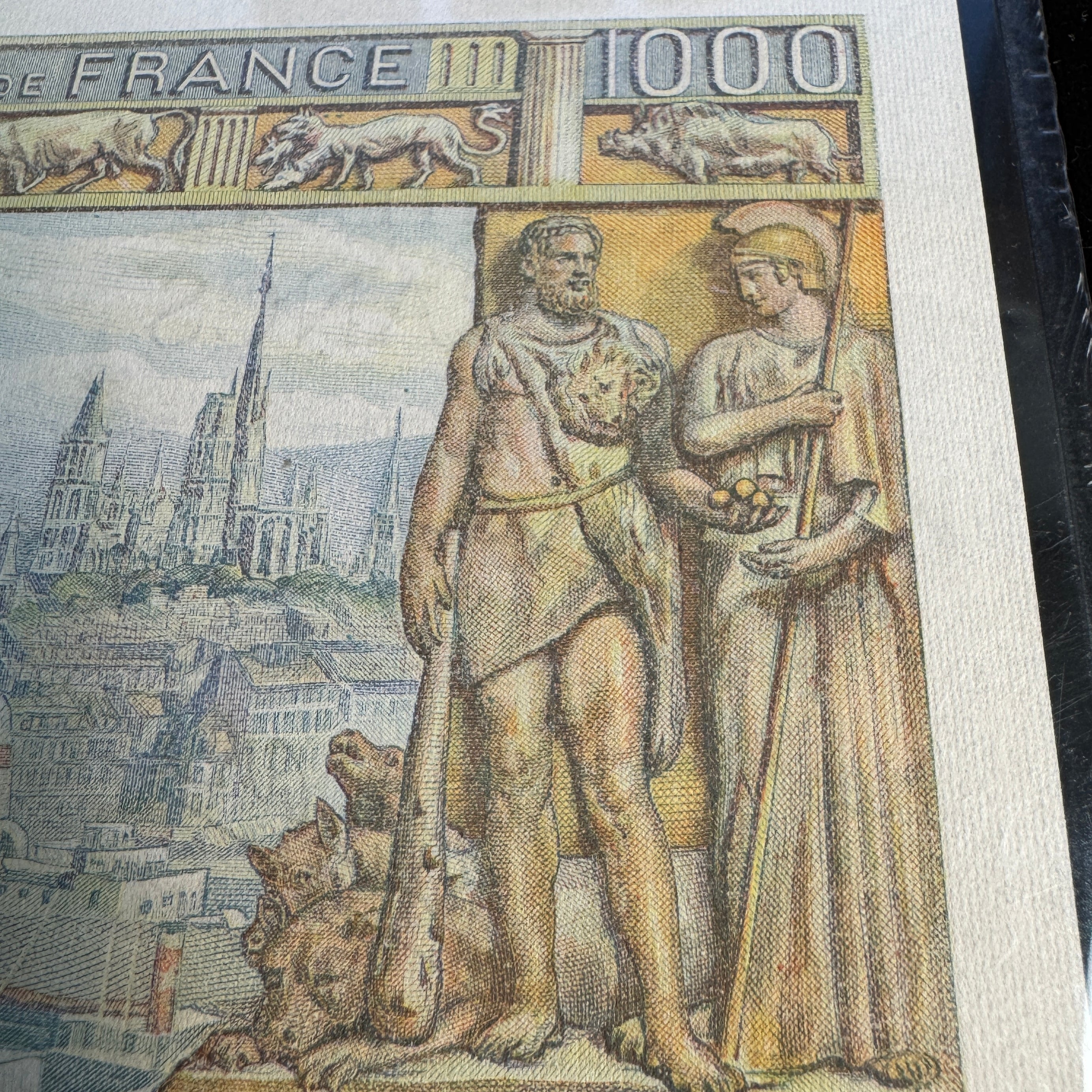 1942 France 1000 Francs, P#102, PCGS Ch AU 58