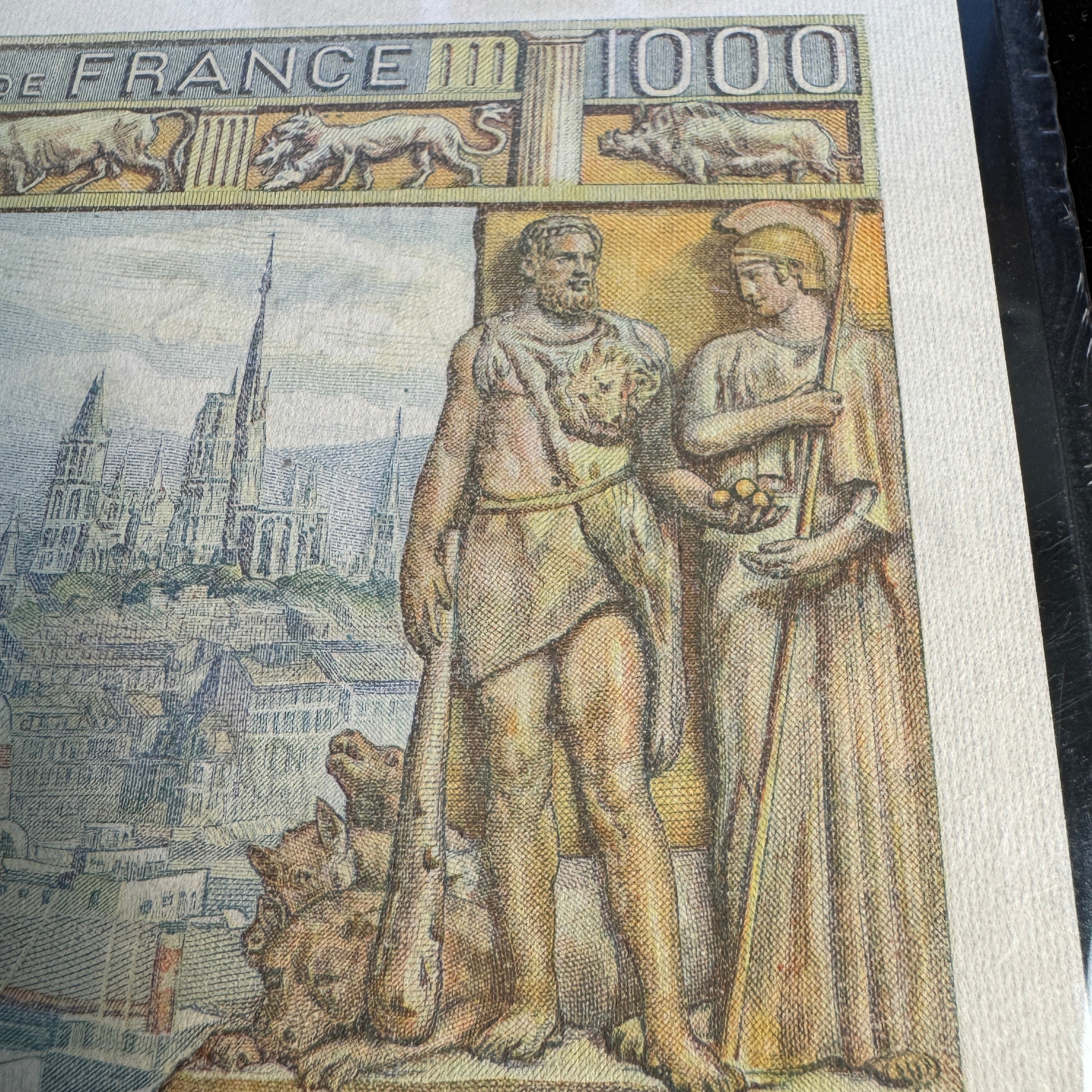 1942 France 1000 Francs, P#102, PCGS Ch AU 58