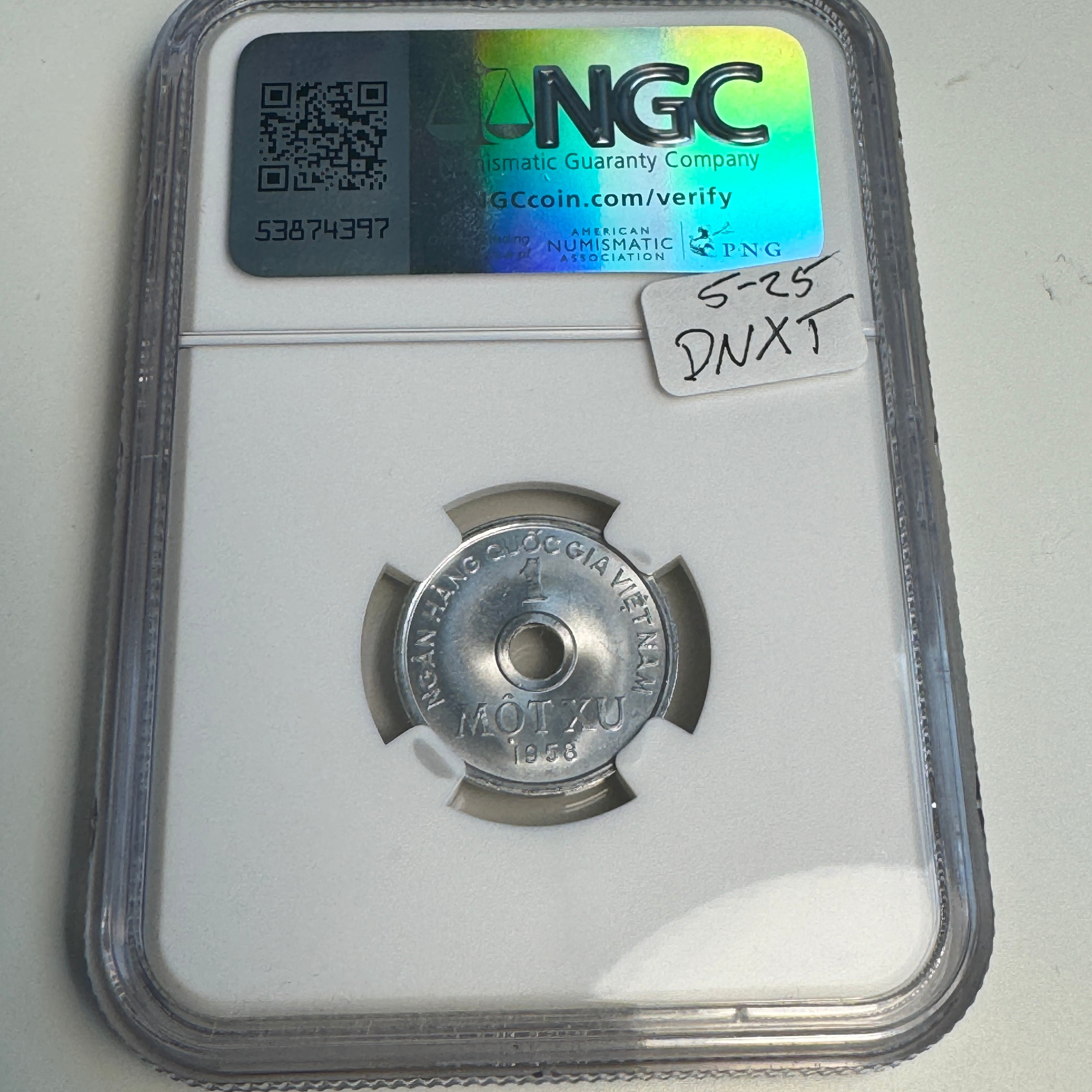 1958 North Vietnam 1 Xu, KM#5, NGC MS-66