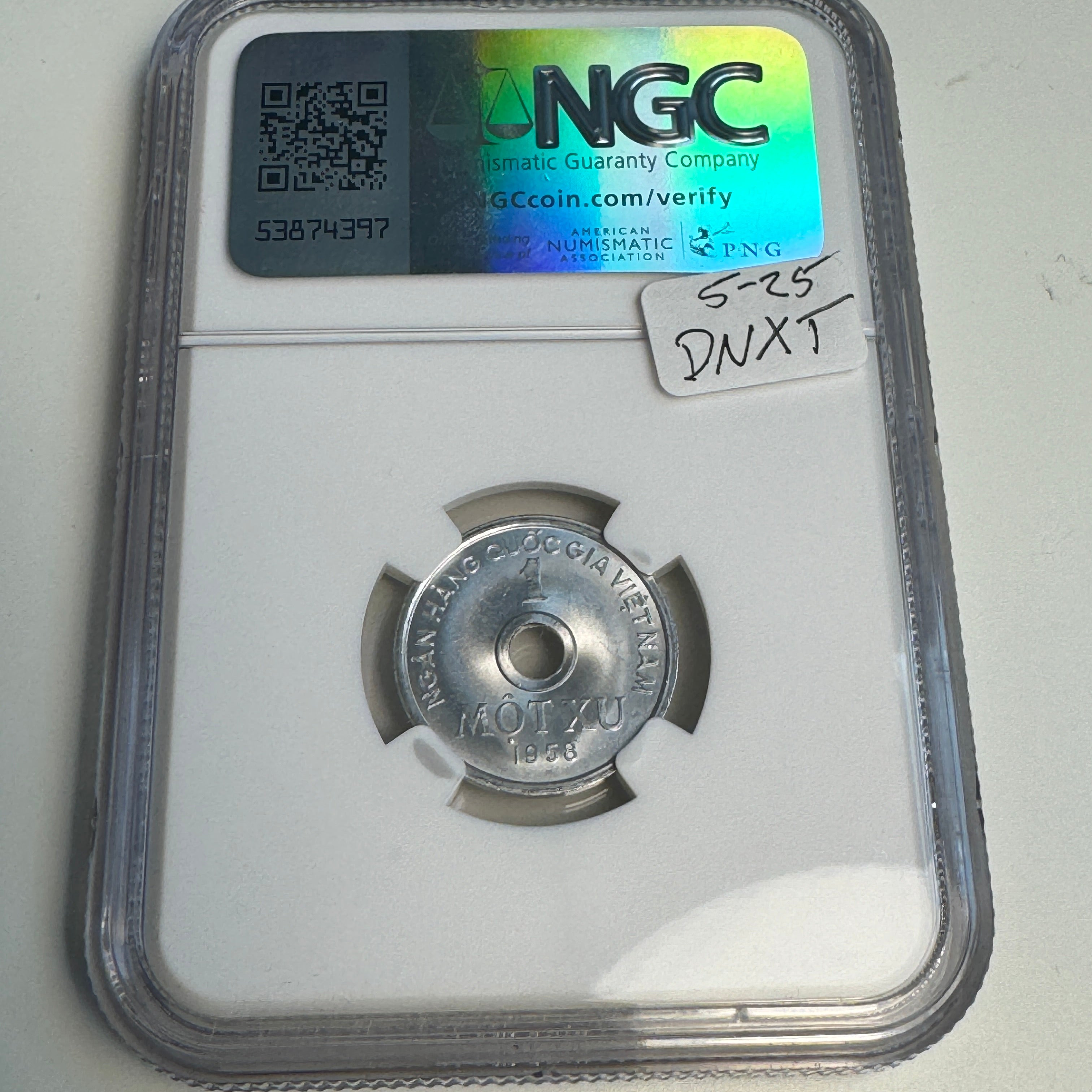 1958 North Vietnam 1 Xu, KM#5, NGC MS-66