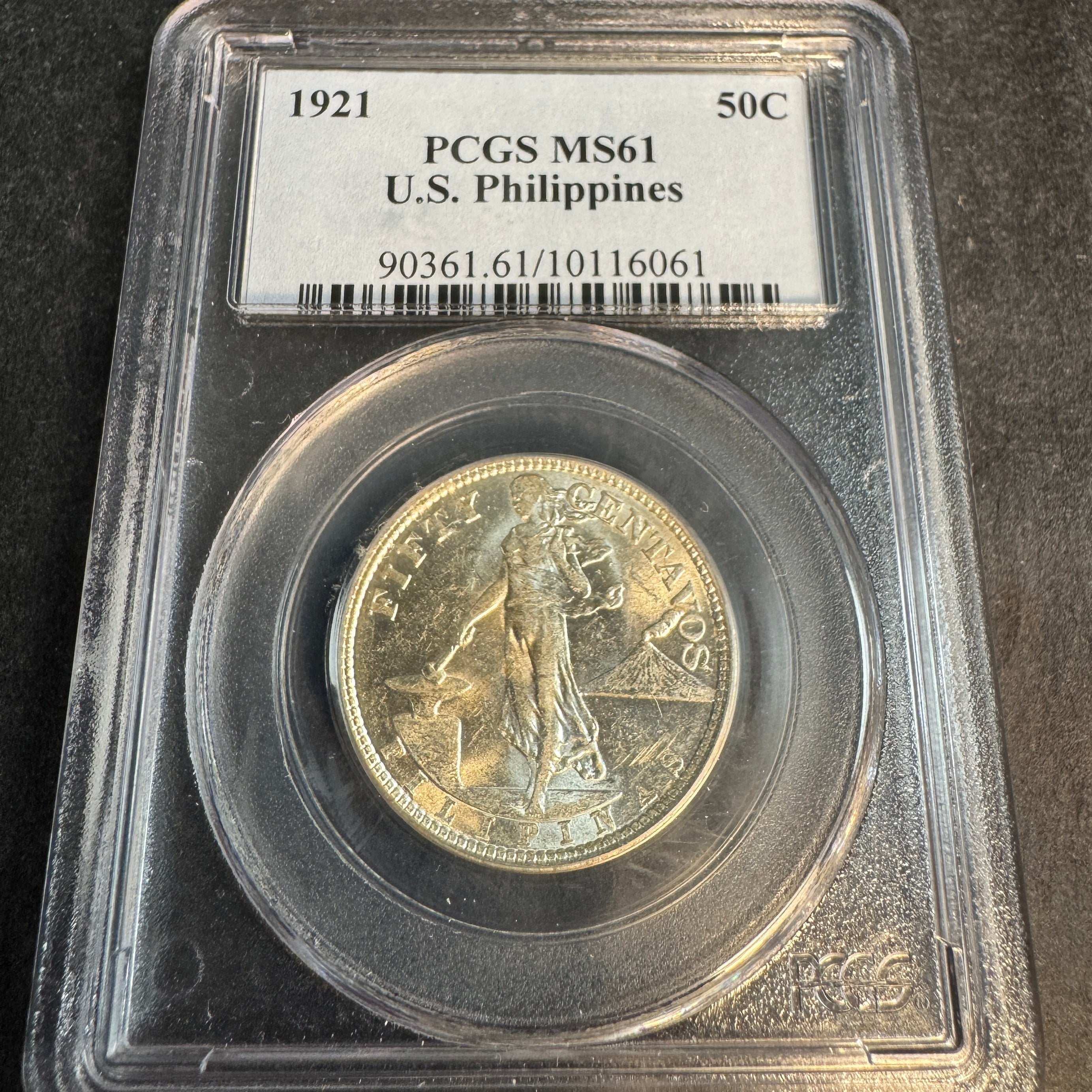 1921 US Philippines 50 Centavos, PCGS MS-61 - Choice