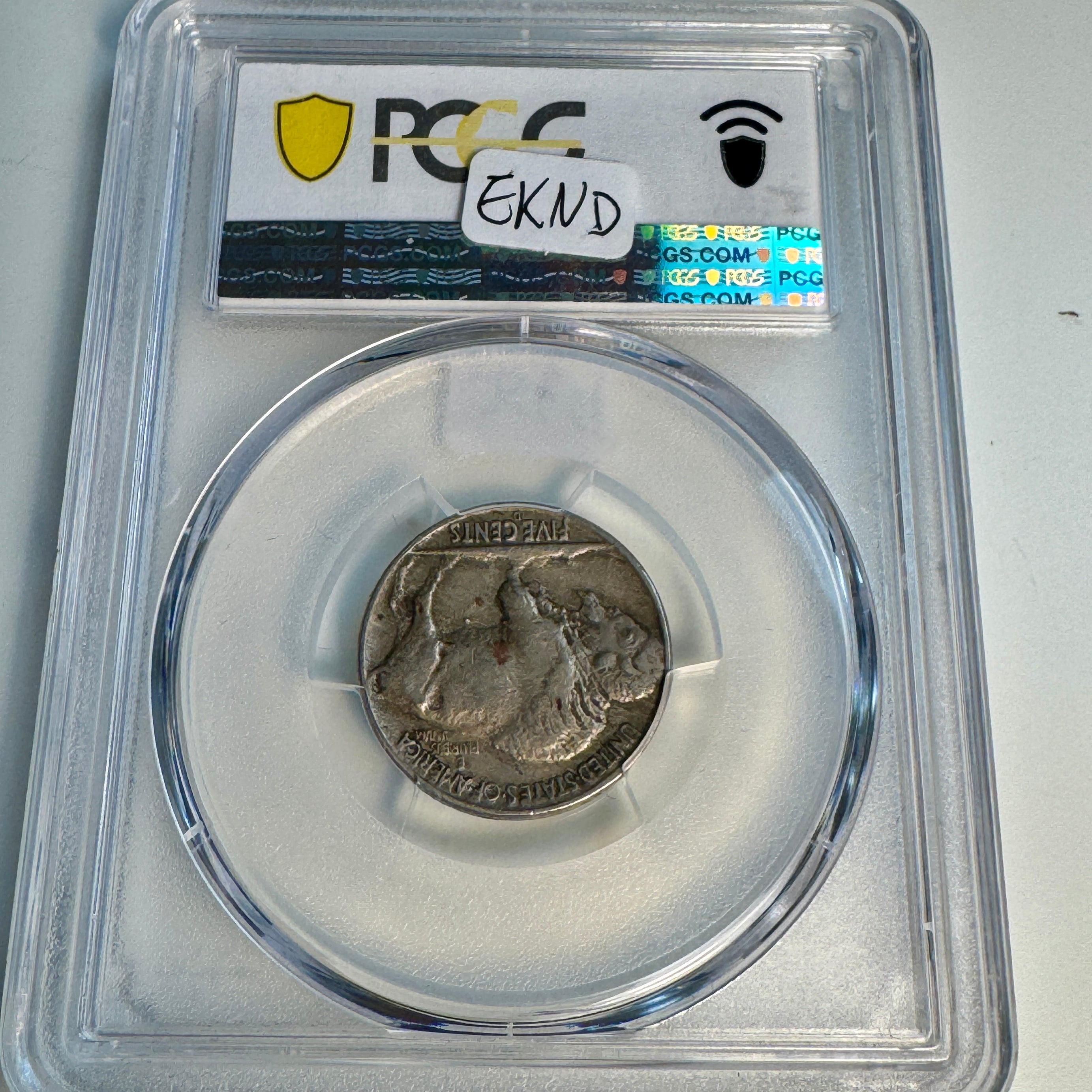 1937-D 3-Legs Buffalo Nickel Rare Mint Error, PCGS AU-50
