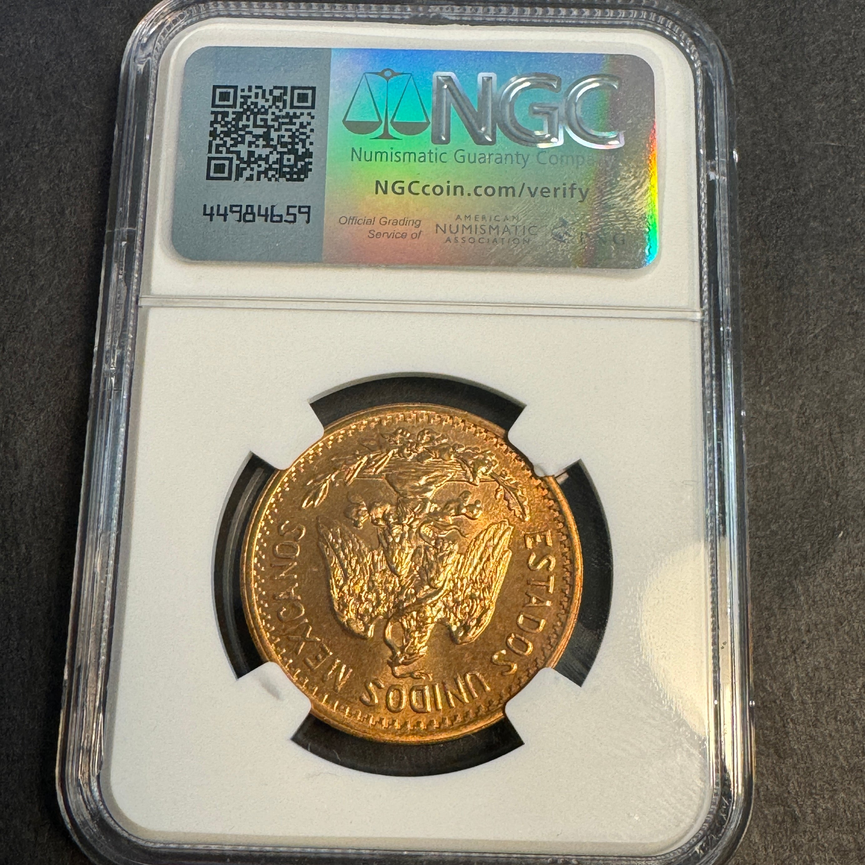 1935-Mo Mexico 10 Centavos AE, NGC MS-64 RD Red! Victory Label 🇲🇽
