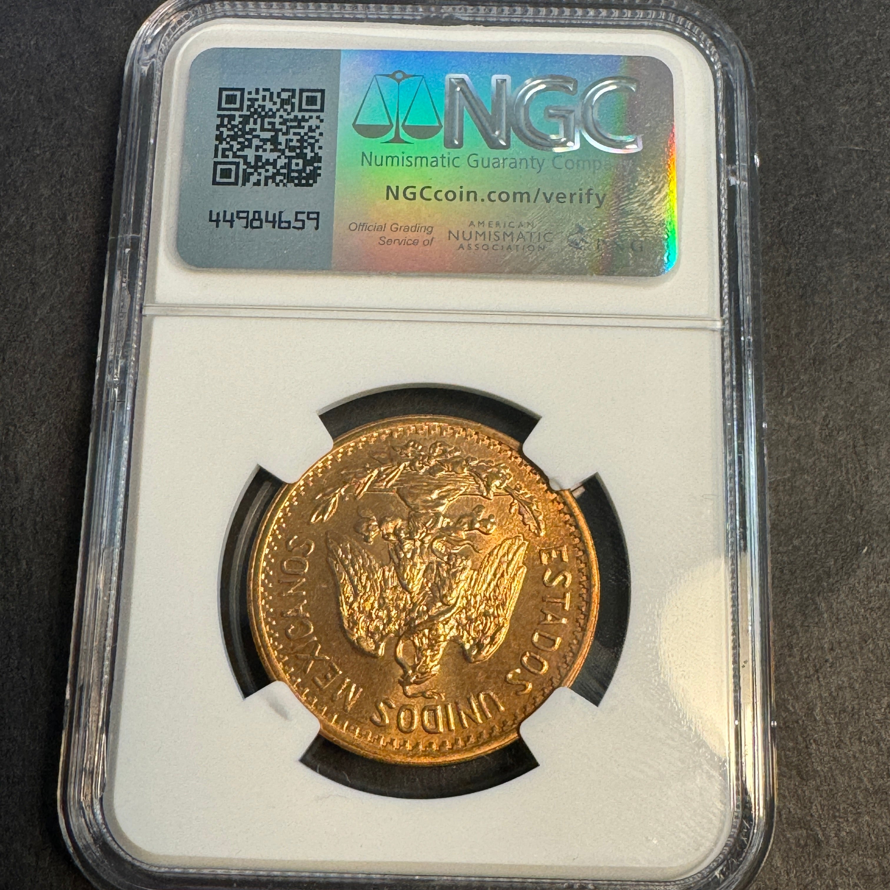 1935-Mo Mexico 10 Centavos AE, NGC MS-64 RD Red! Victory Label 🇲🇽