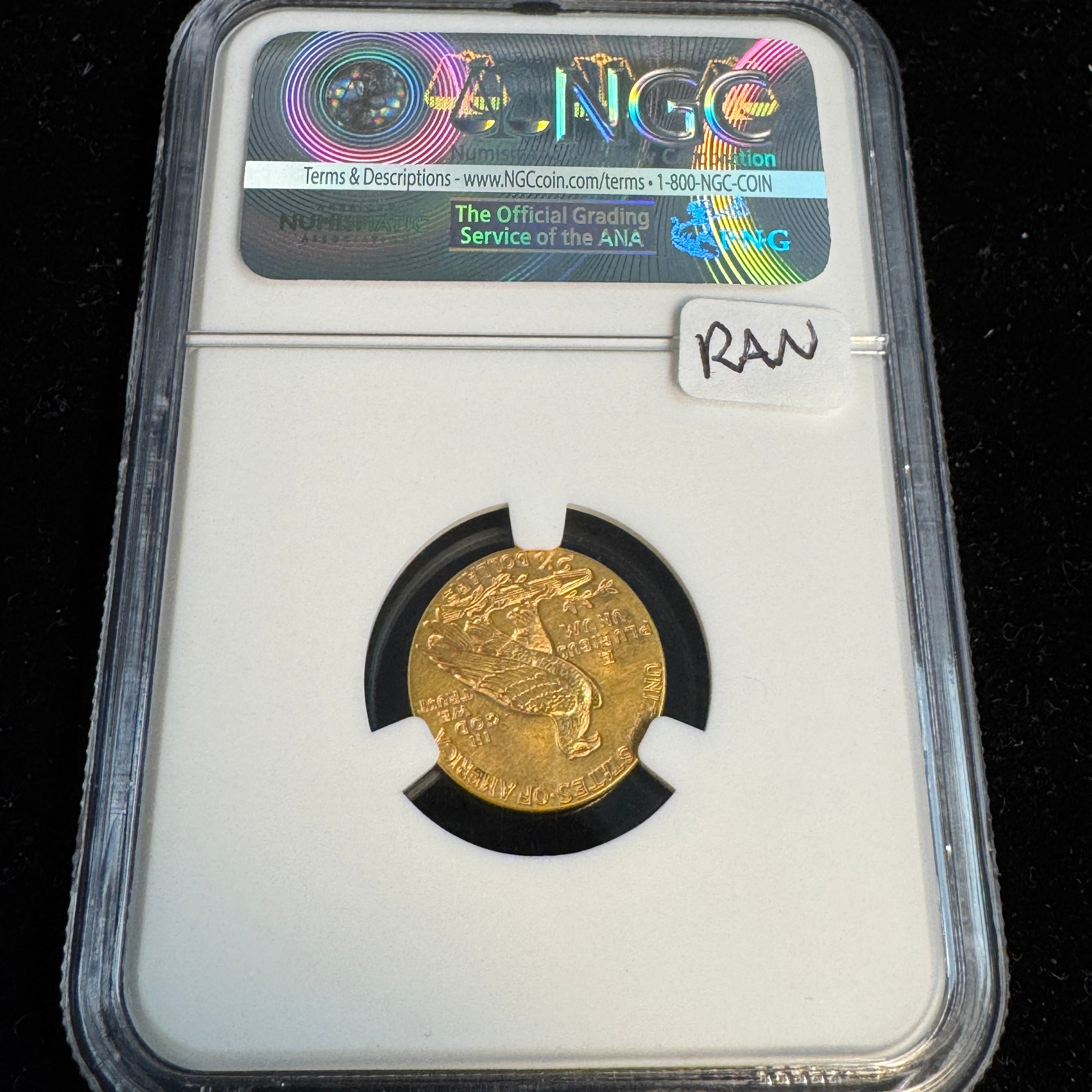 1915 Indian Head $2.5 Gold, NGC MS-62