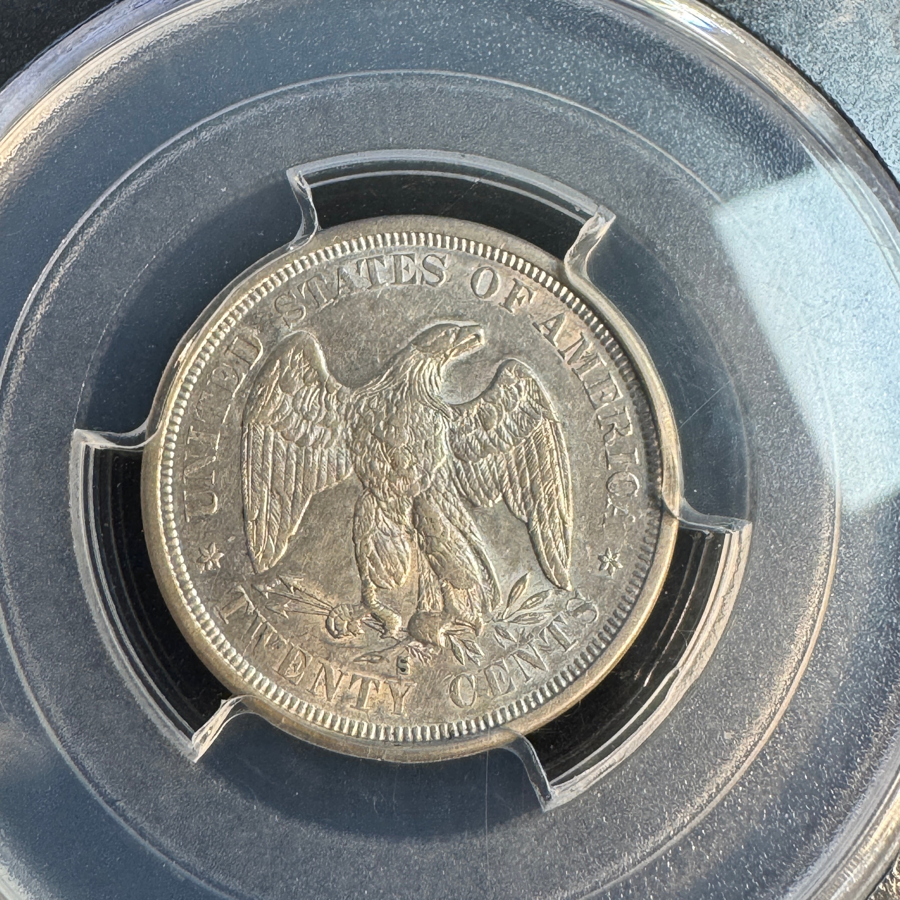 1875-S Twenty Cents 20c, PCGS AU-50
