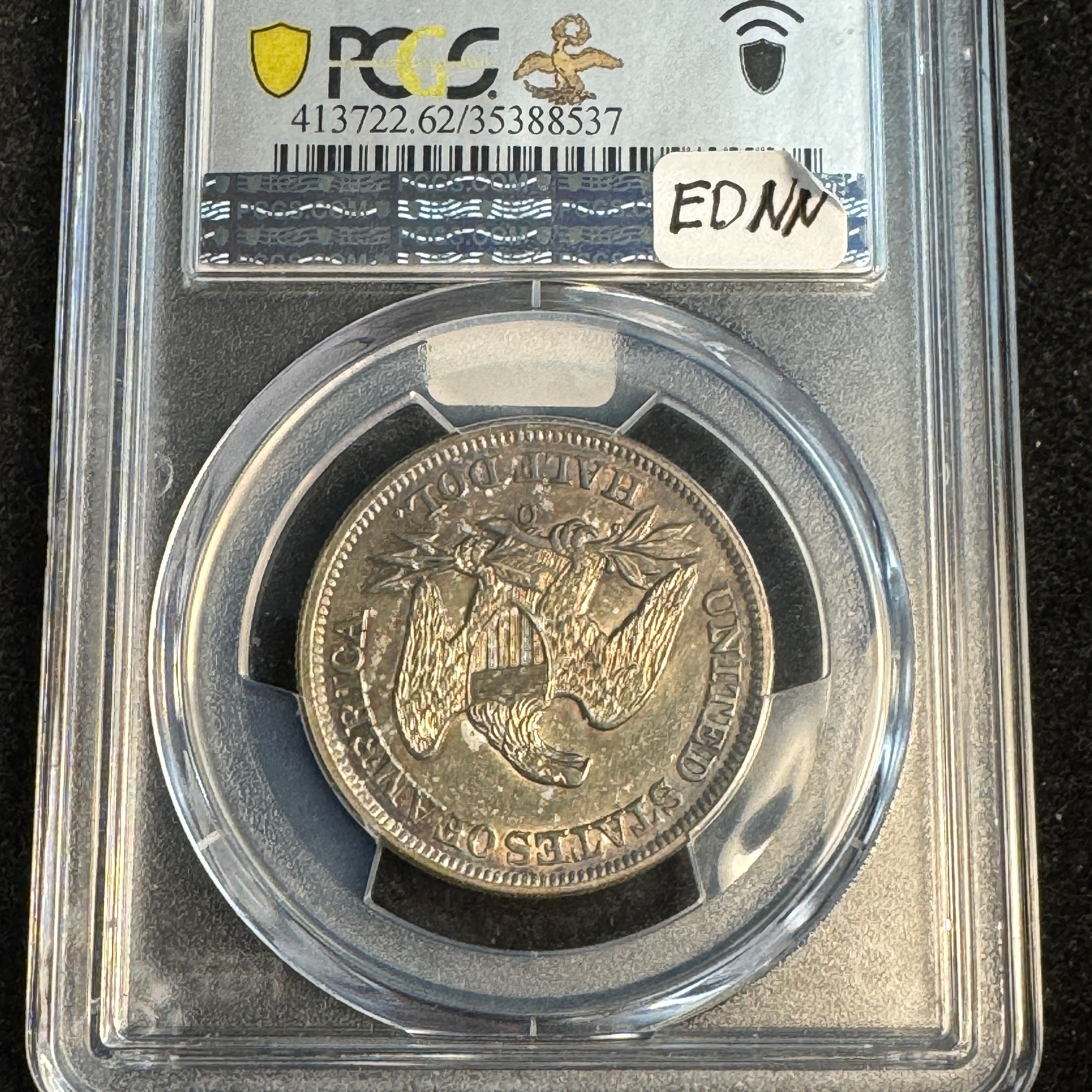 1856-O Seated Liberty 50c, WB-9 Large O RPD, PCGS MS-62 - D.L. Hansen Collection