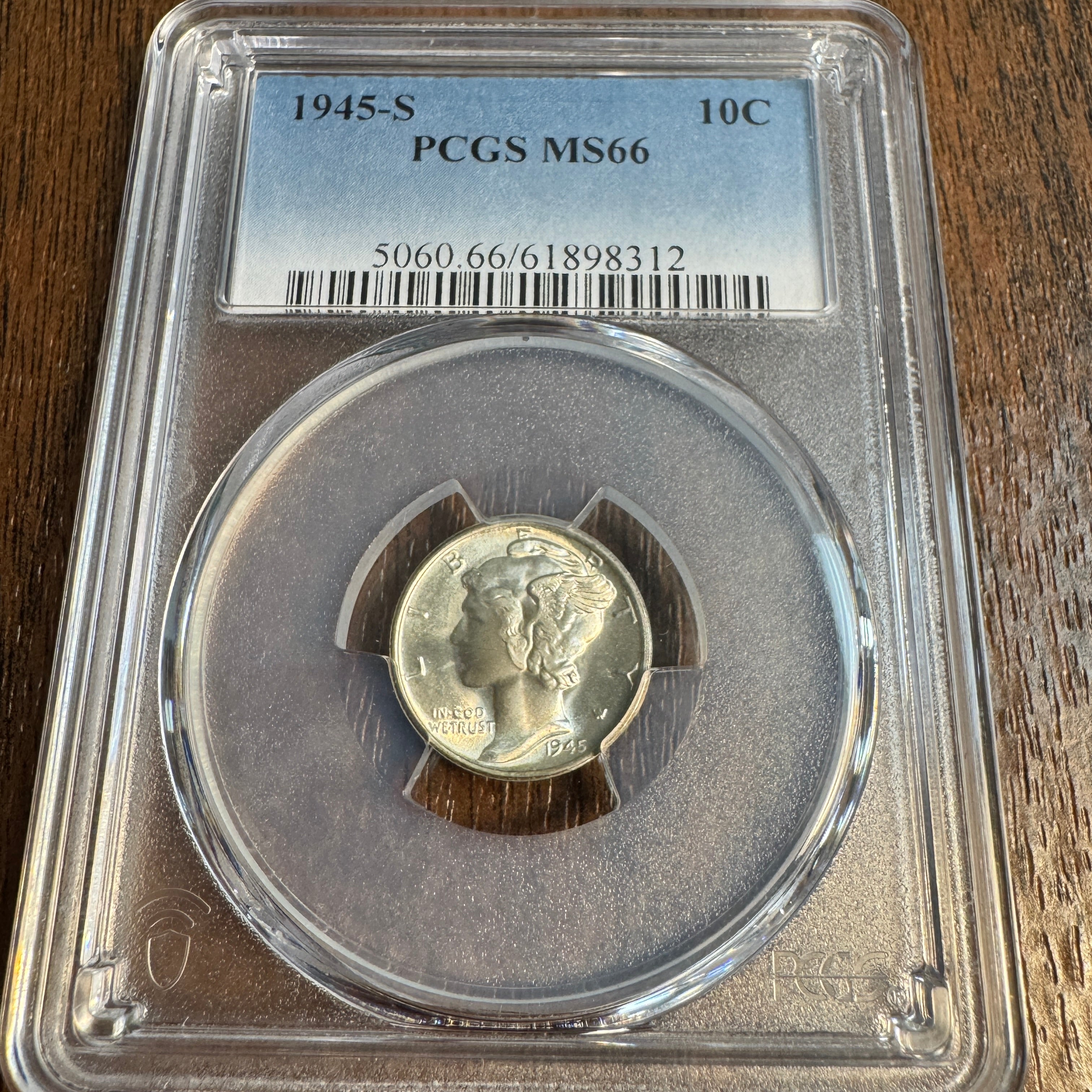 1945-S Mercury Dime 10c, PCGS MS-66