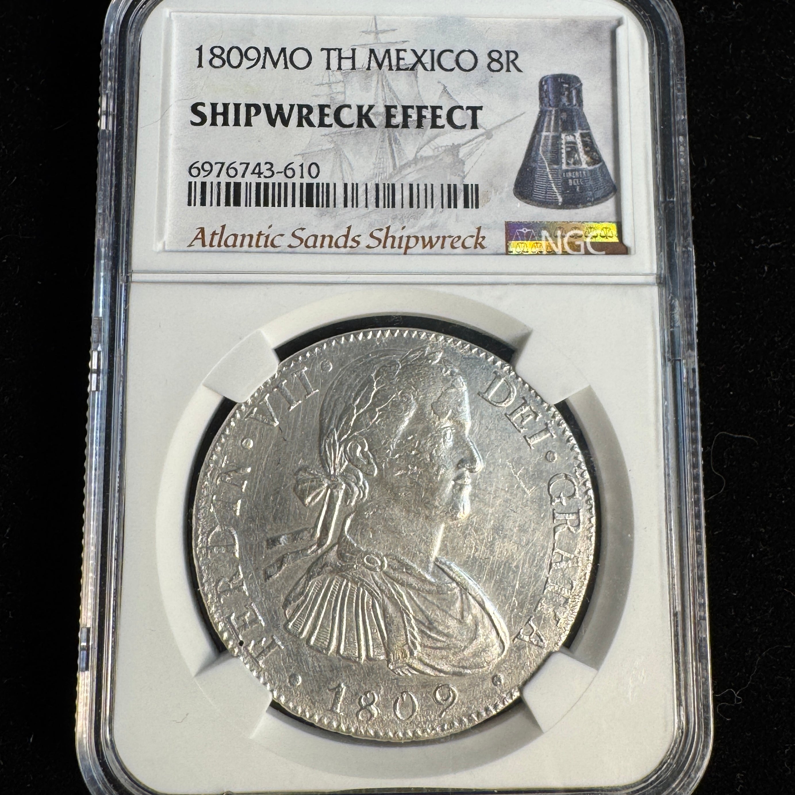 1809 Mo-TH Mexico 8 Reales, Atlantic Sands Shipwreck aka Coconut Wreck, NGC certified