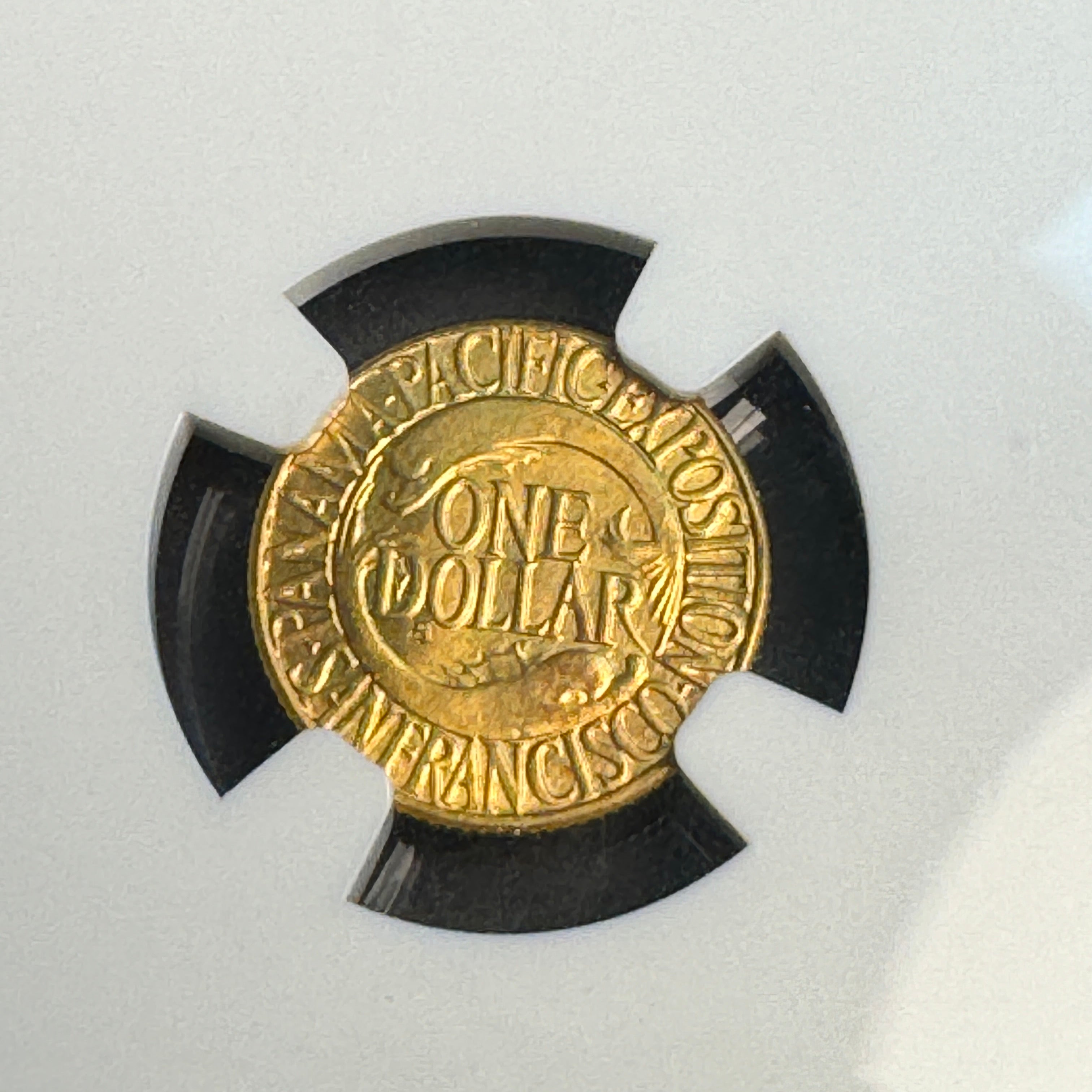 1915-S Panama-Pacific Exposition US $1 Gold Dollar, NGC MS-64 + Green CAC