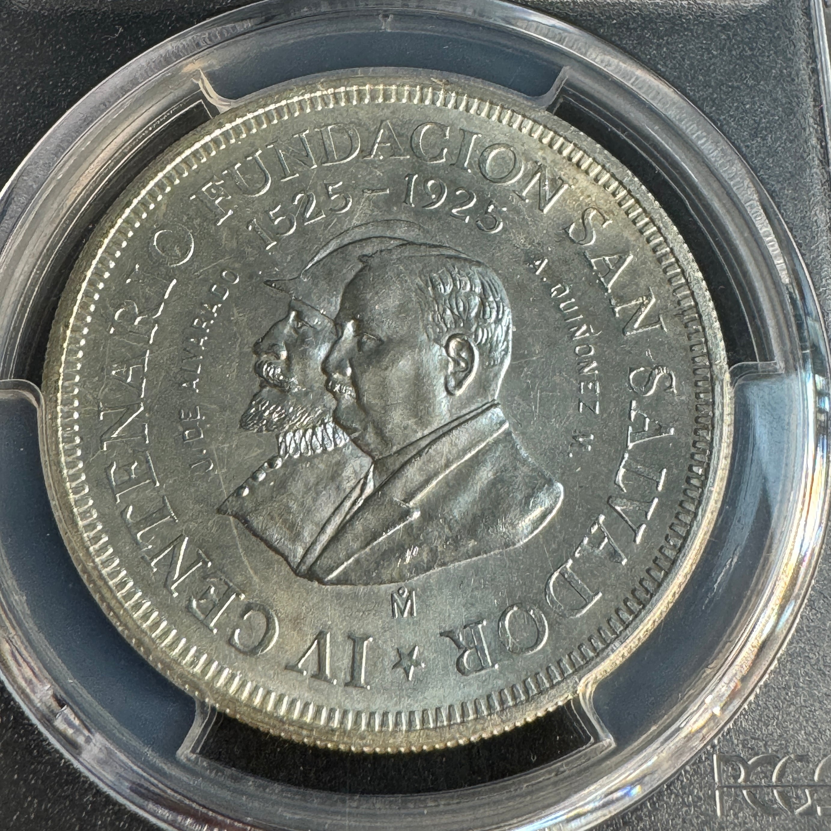 1925-Mo El Salvador Colon, 400th Anniv., PCGS MS-63 (choice, white!) 🇸🇻