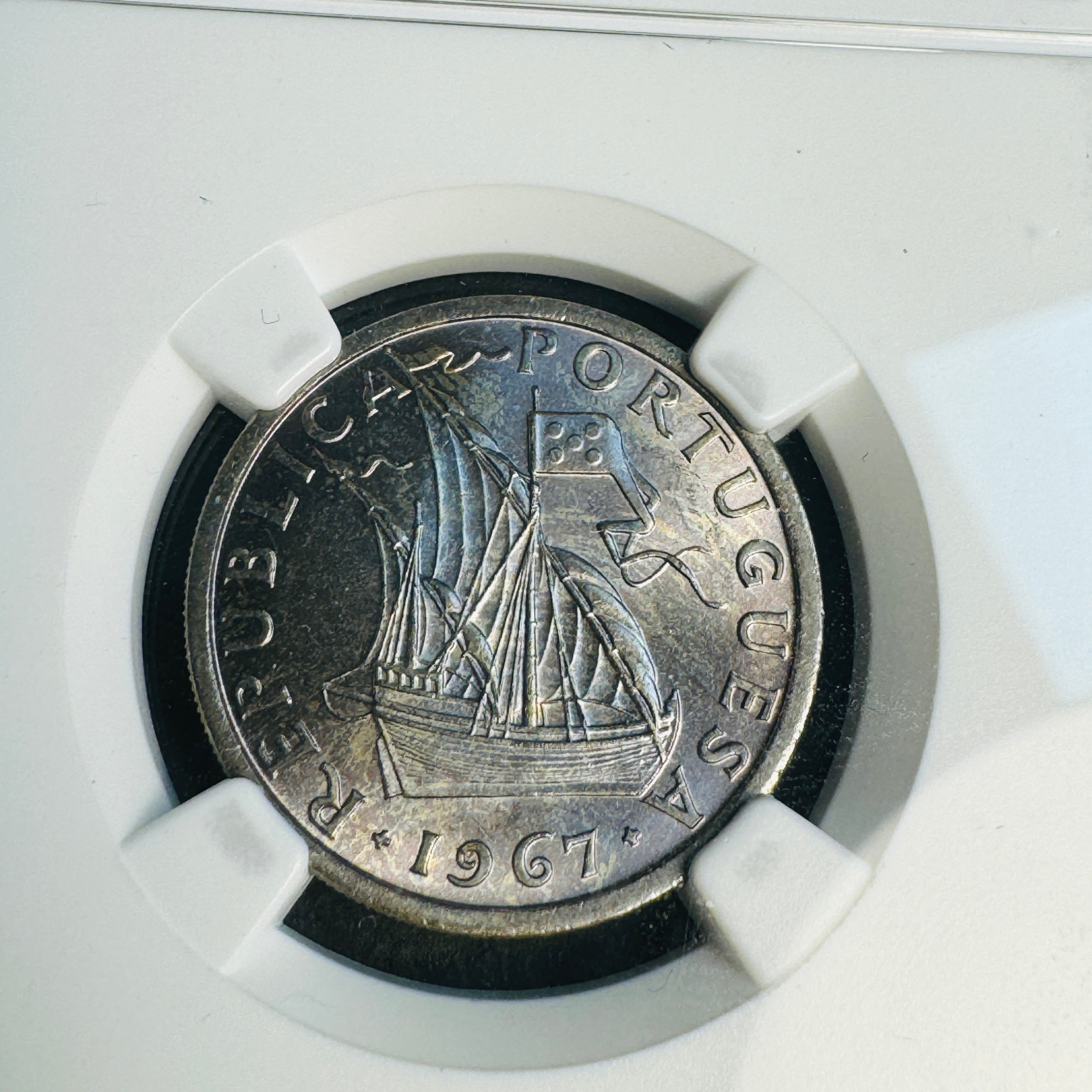 1967 Portugal 5 Escudos, Ship, NGC MS-66, Pop 1/1 Near Finest, 🇵🇹