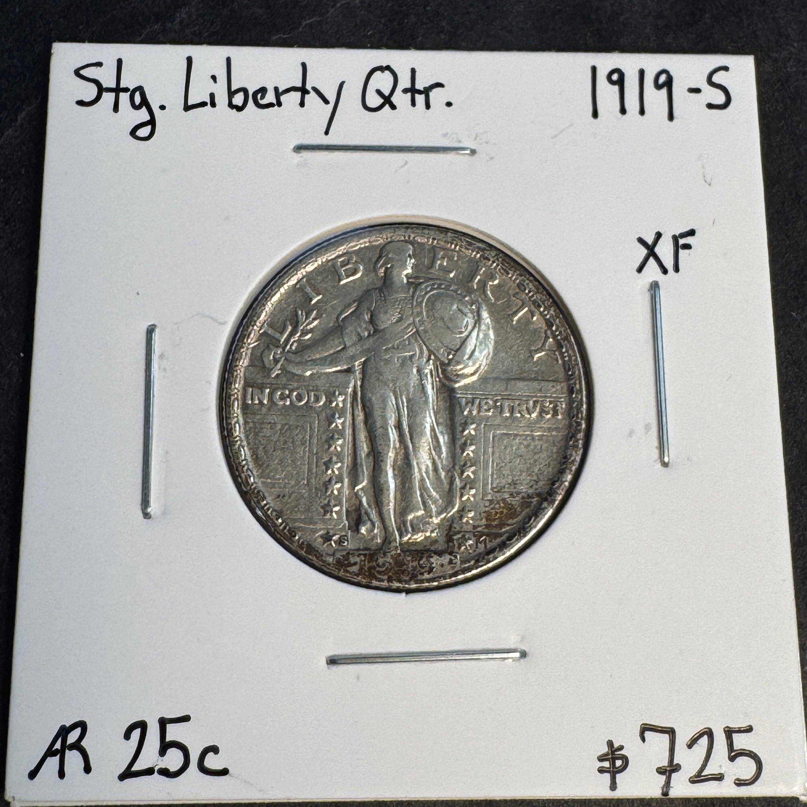 1919-S Standing Liberty Quarter AR 25c, XF