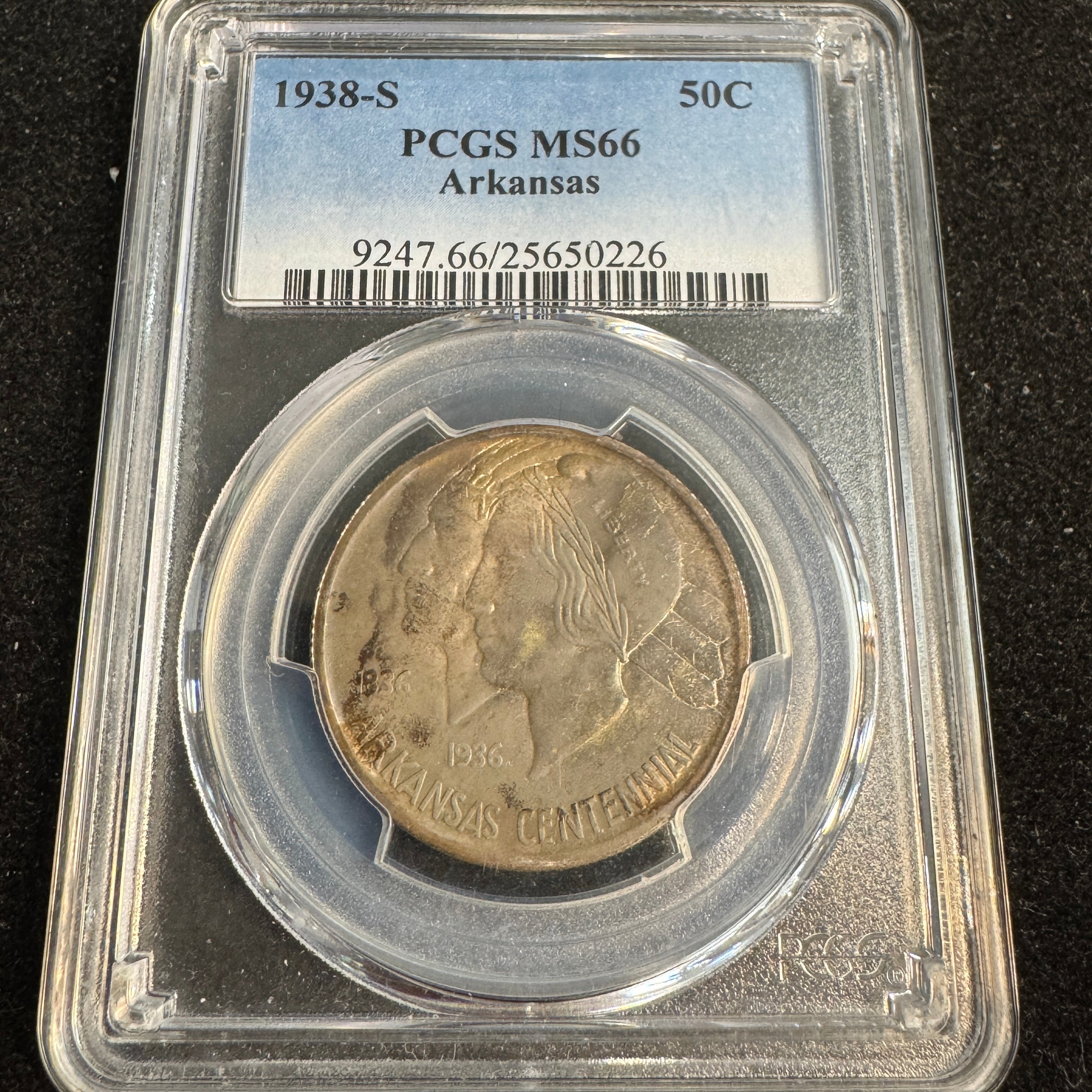 1938-S Arkansas Commemorative Half Dollar, PCGS MS-66