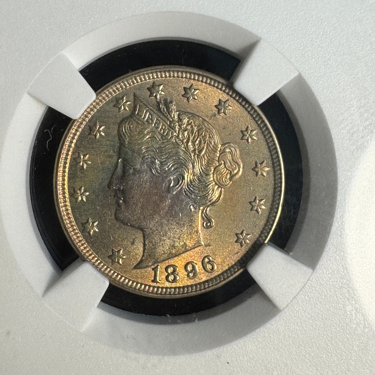 1896 Liberty “V” Nickel 5c, NGC MS-62 , nice colors