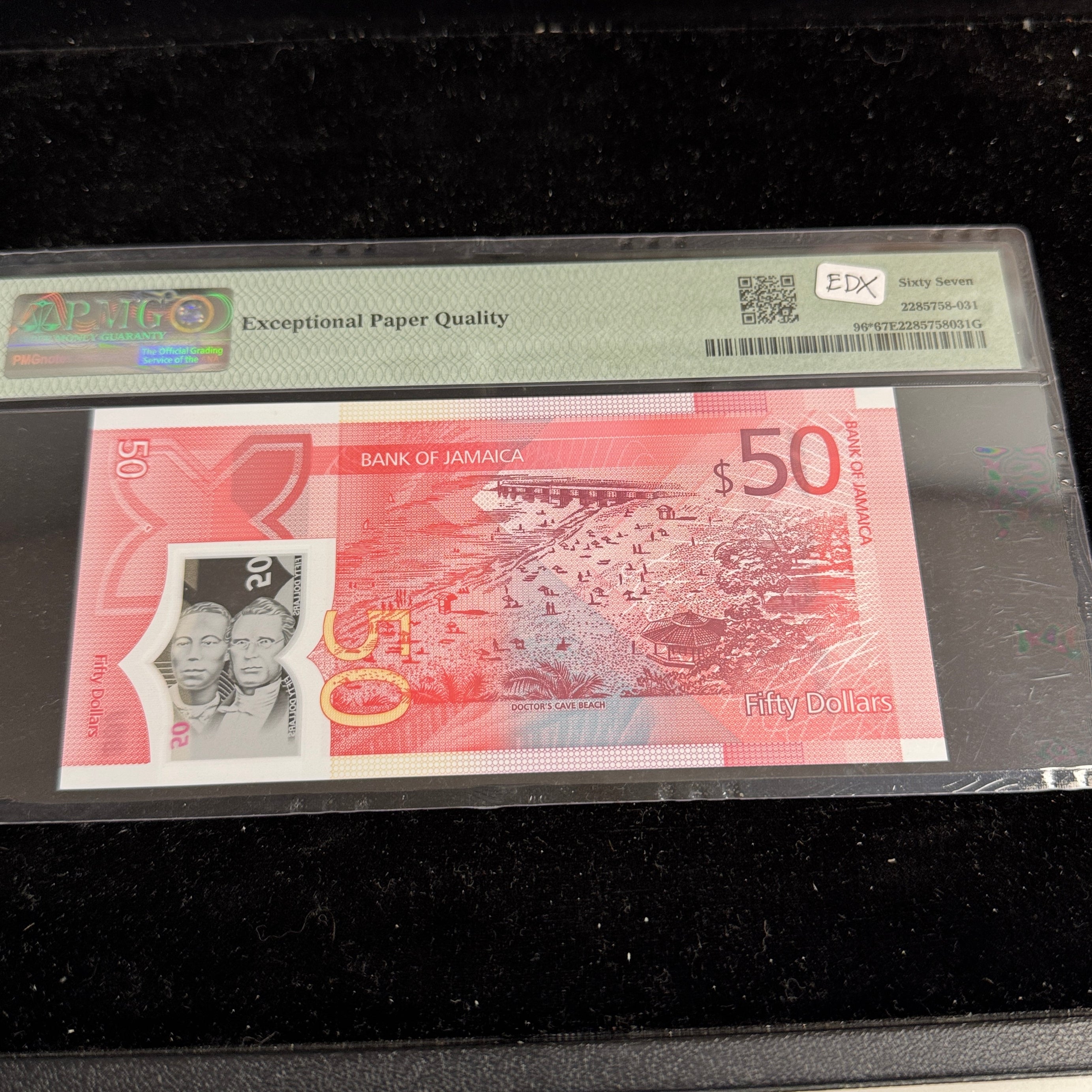 Jamaica 2022 $50 Dollars, P#96* - Replacement Note! PMG 67 Superb Gem Unc EPQ