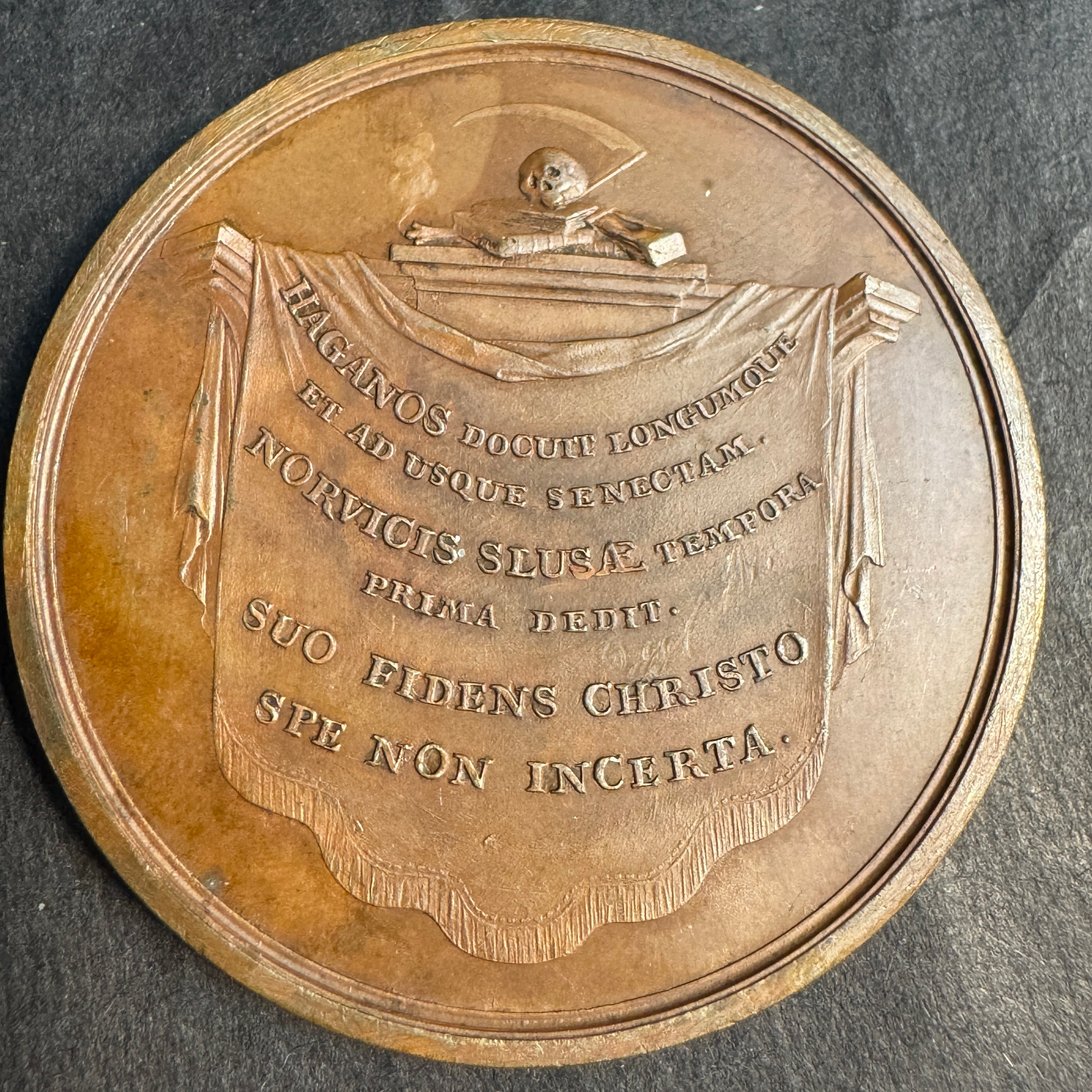 1774 United Netherlands 55mm AE Medal, Death Year of Elandus van Staveren b.1703 (Reformed Theologian at The Hague)
