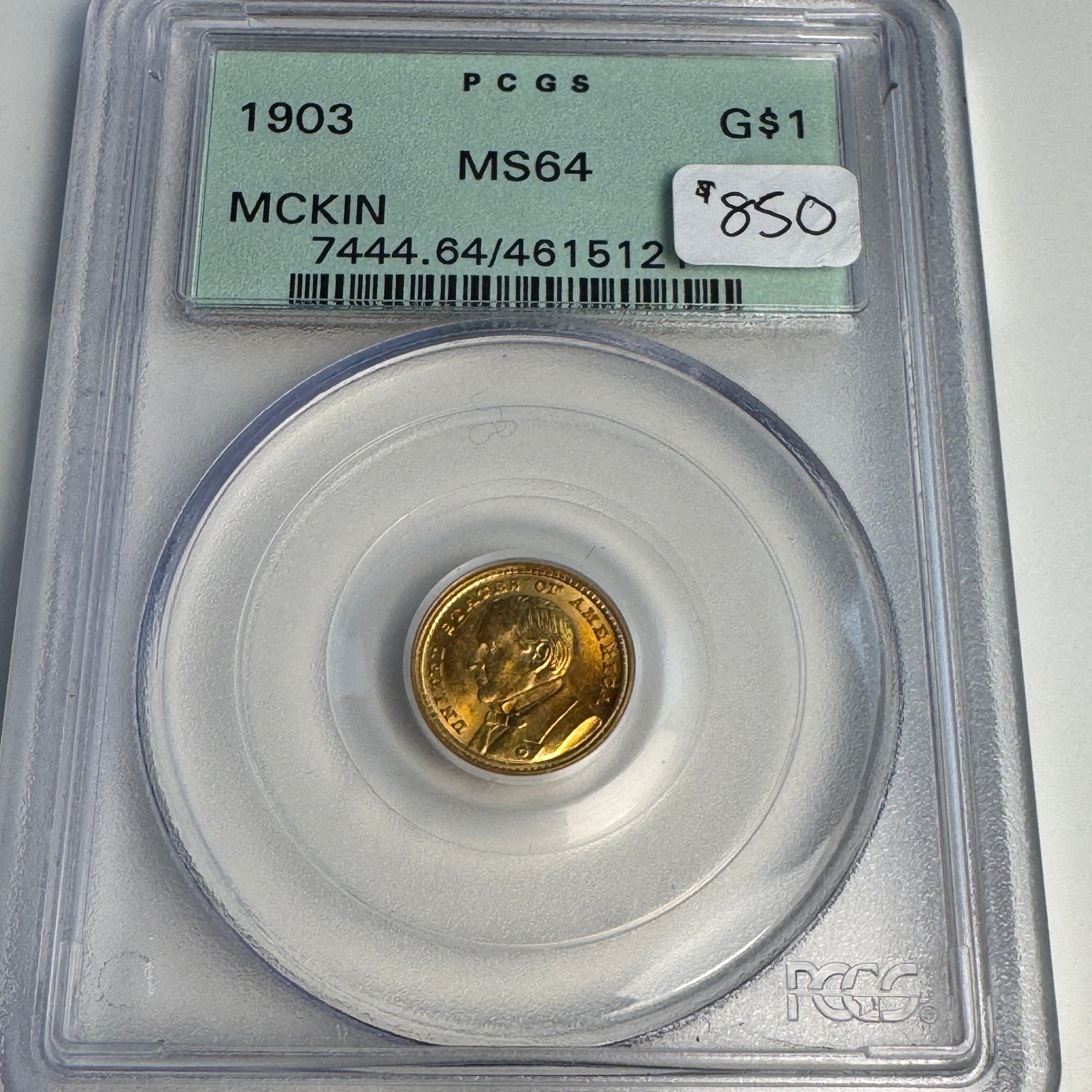 1903 McKinley Louisiana Purchase Exposition $1 Gold, OGH PCGS MS-64