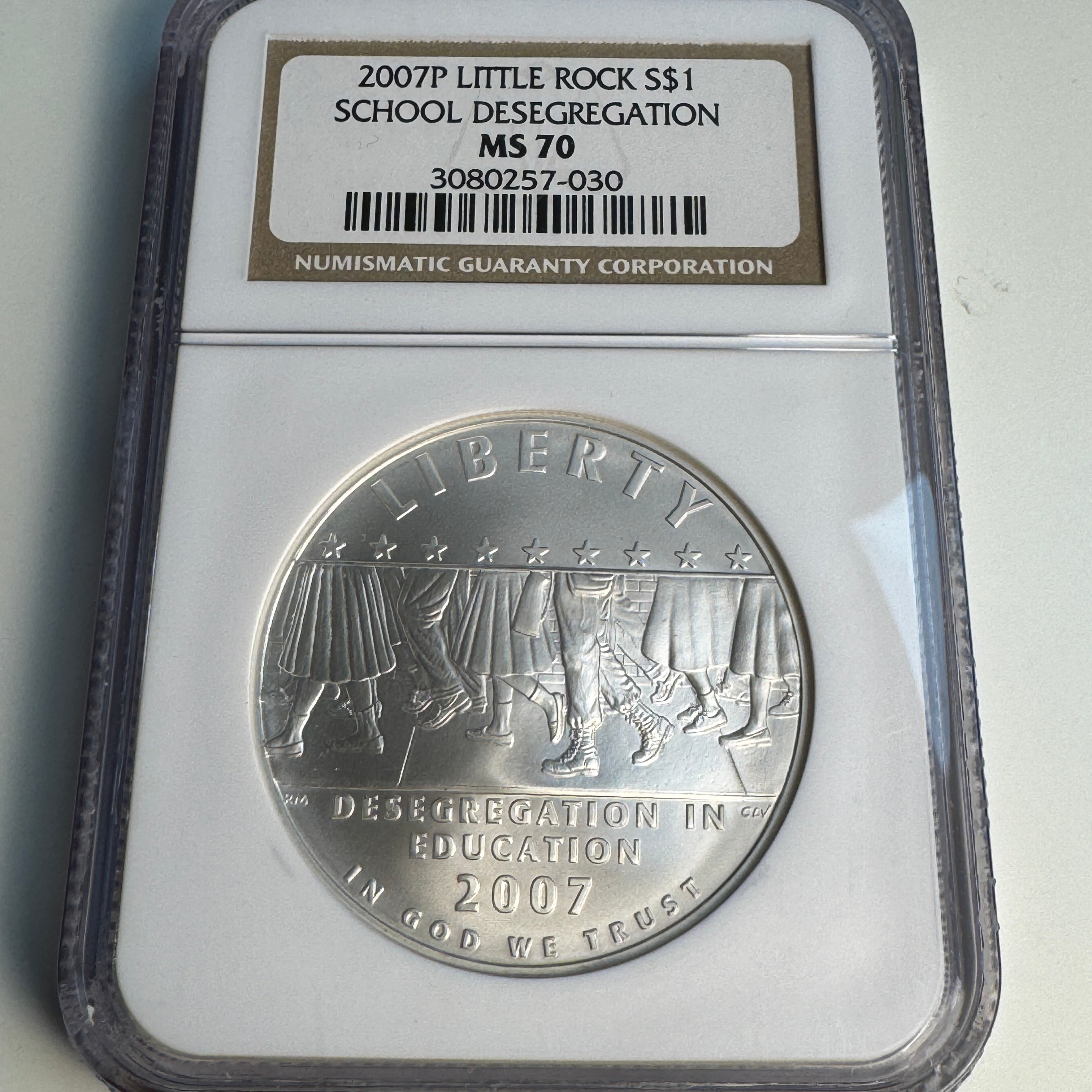 2007 P Little Rock Desegregation  Silver Dollar $1, NGC MS-70 💎