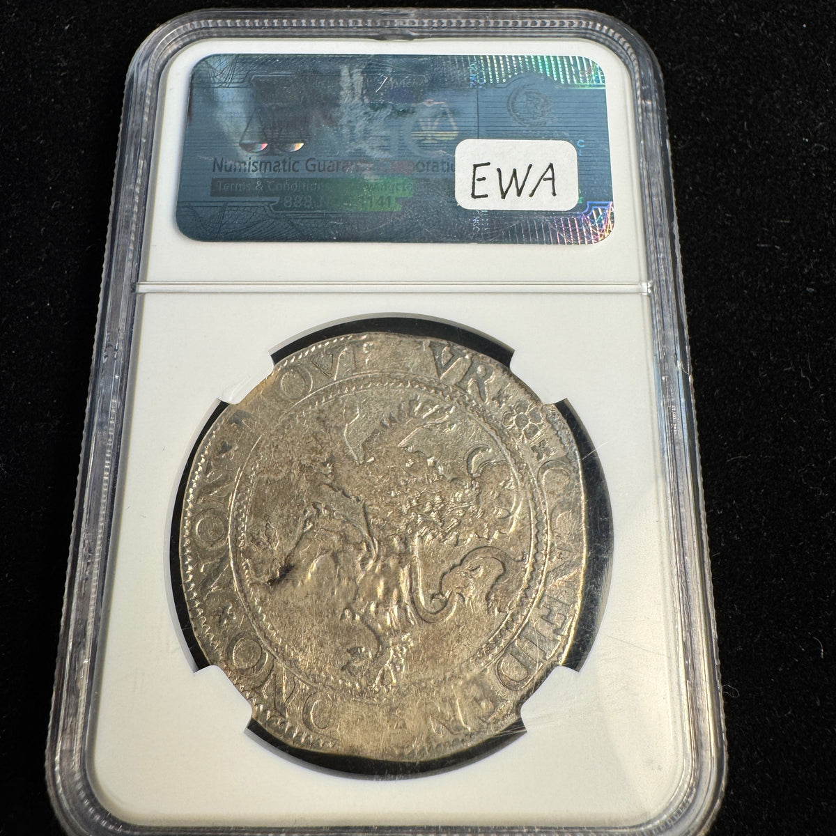 1576 Netherlands AR 1 Daalder aka Lion Daler, Holland Dav-8838, NGC Genuine