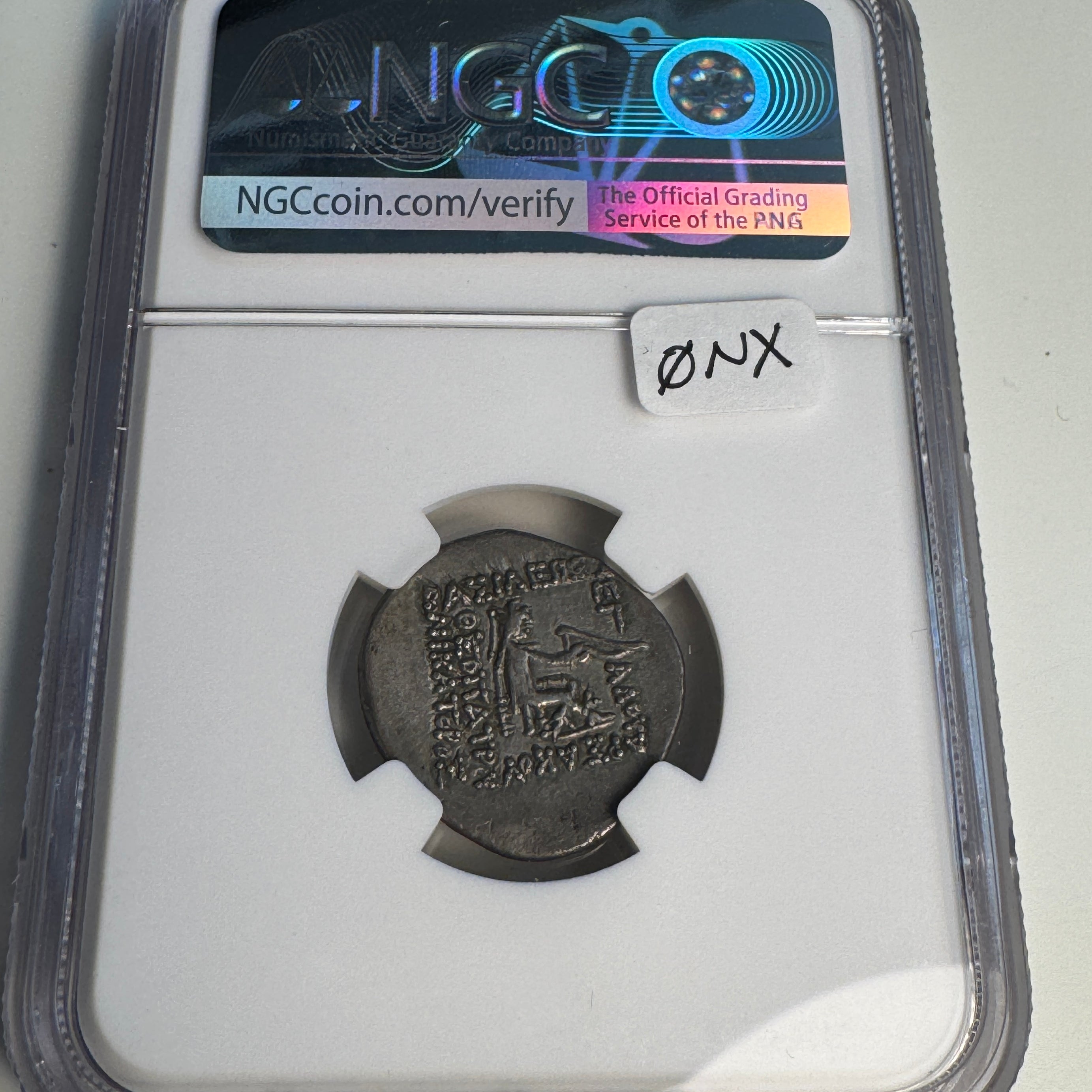 Parthian Empire, Sinatruces or Gotarzes (93-69 BC) Silver Drachm, NGC VF