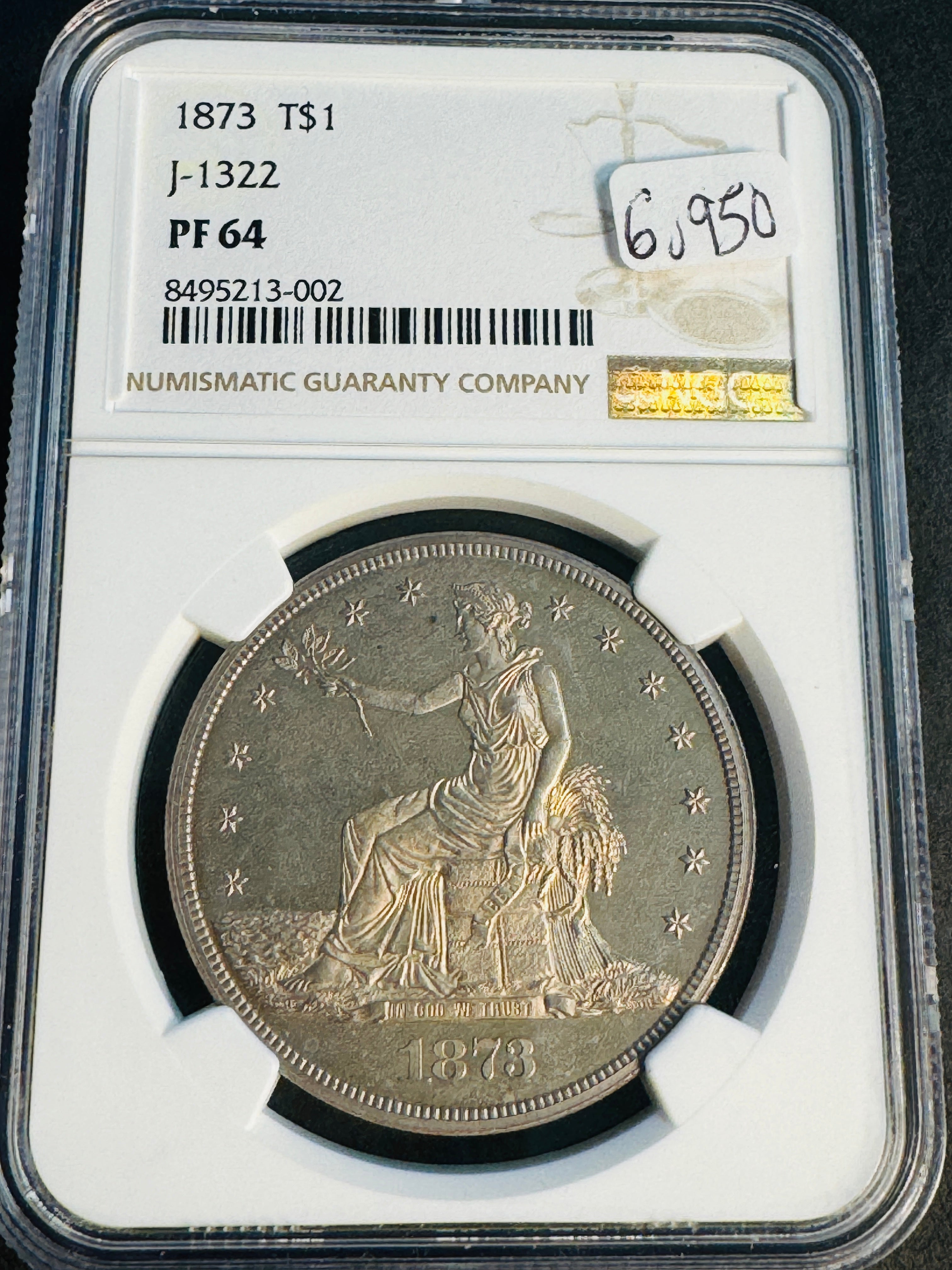1873 US Trade Dollar $1 Proof, J-1322, NGC PF-64