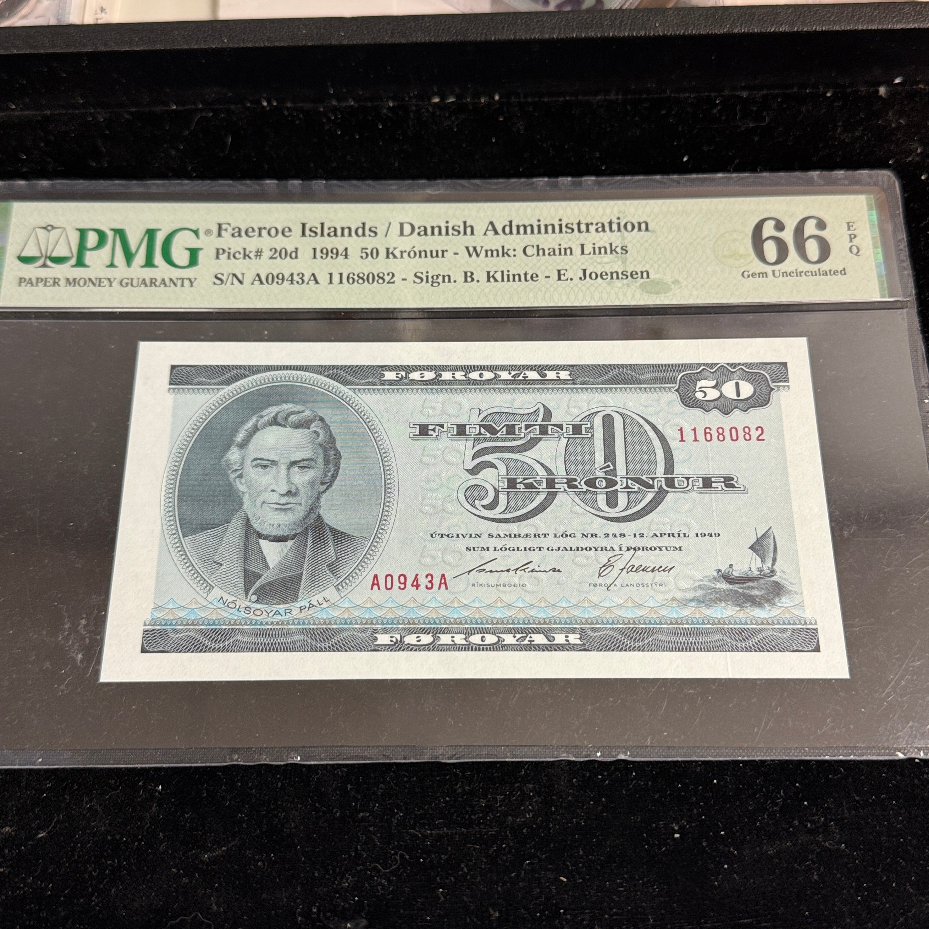Faeroe Islands, 1994 50 Kronur, P#20d, PMG 66 Gem Unc EPQ