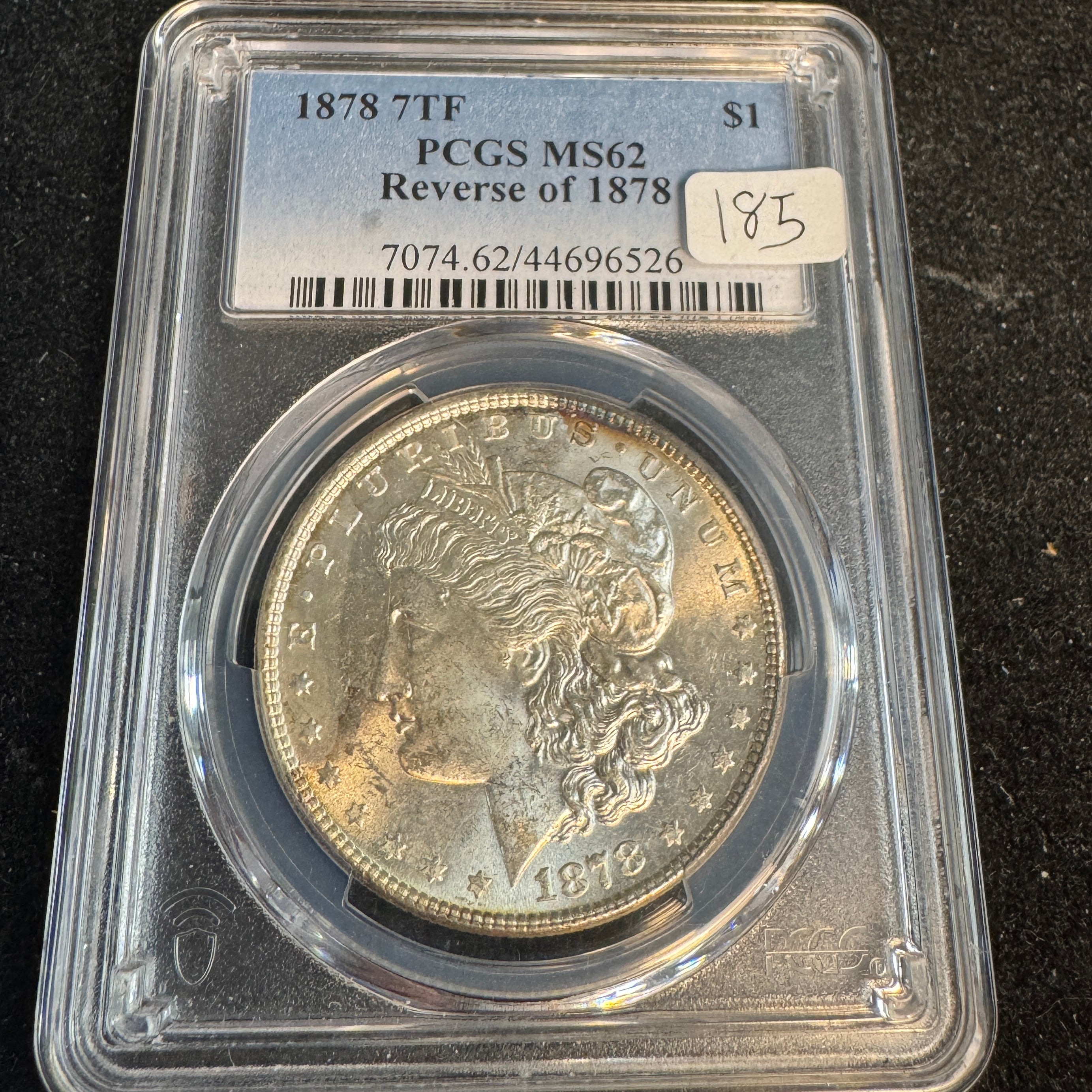 1878 7-TF (Rv of 1878) Morgan Silver Dollar, PCGS MS-62